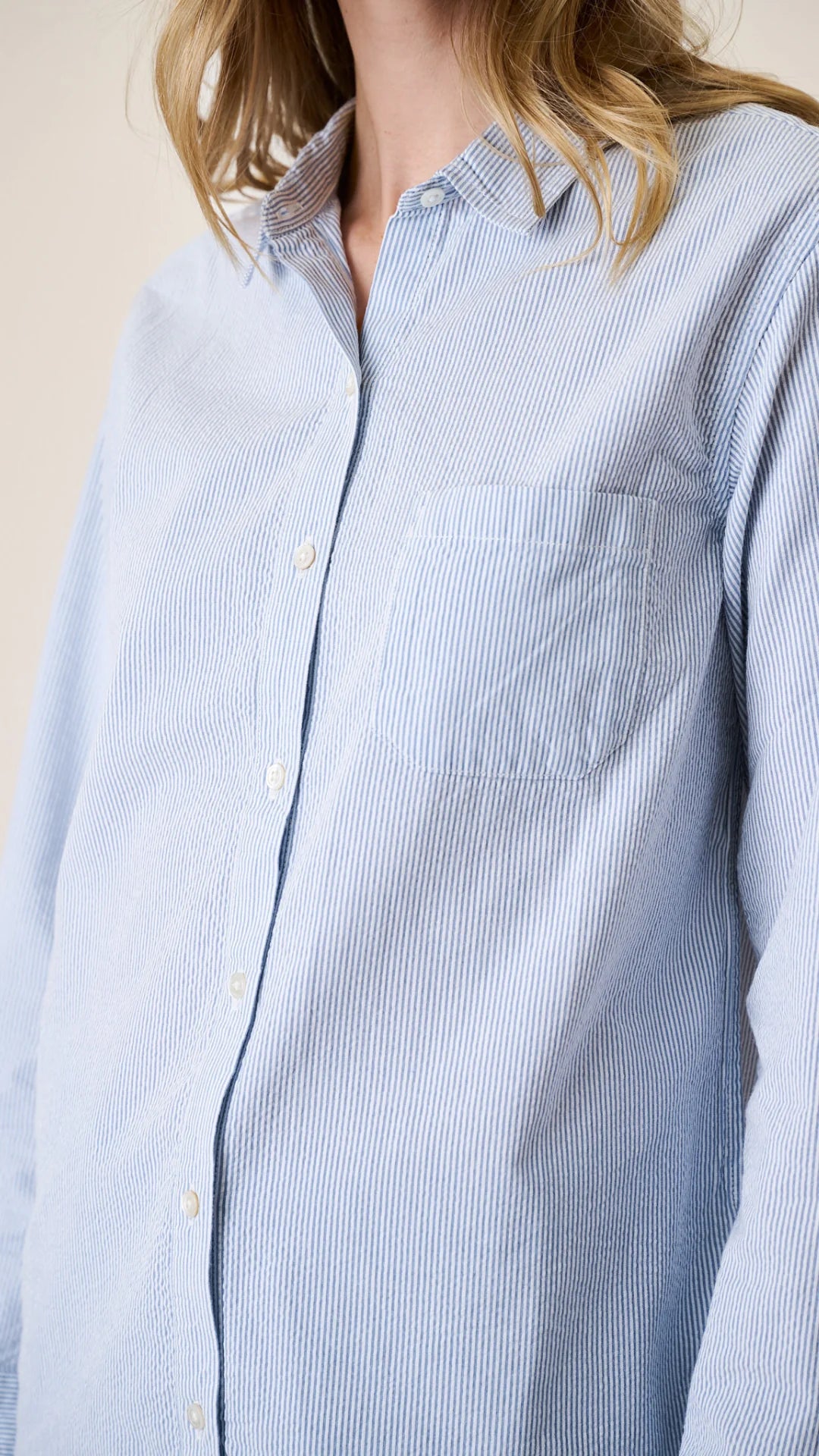 Favorite Shirt - Blue/White Boyfriend Stripe