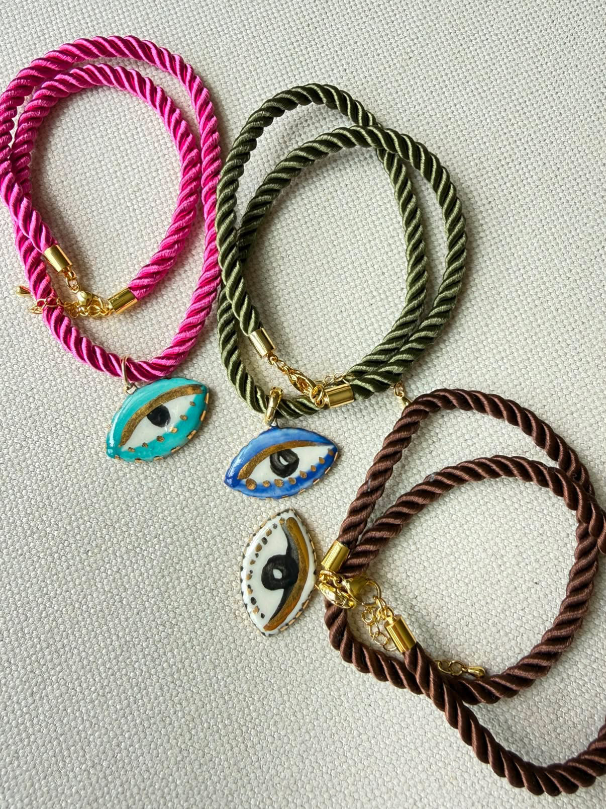 Chunky Not so Evil Eye Silky Rope