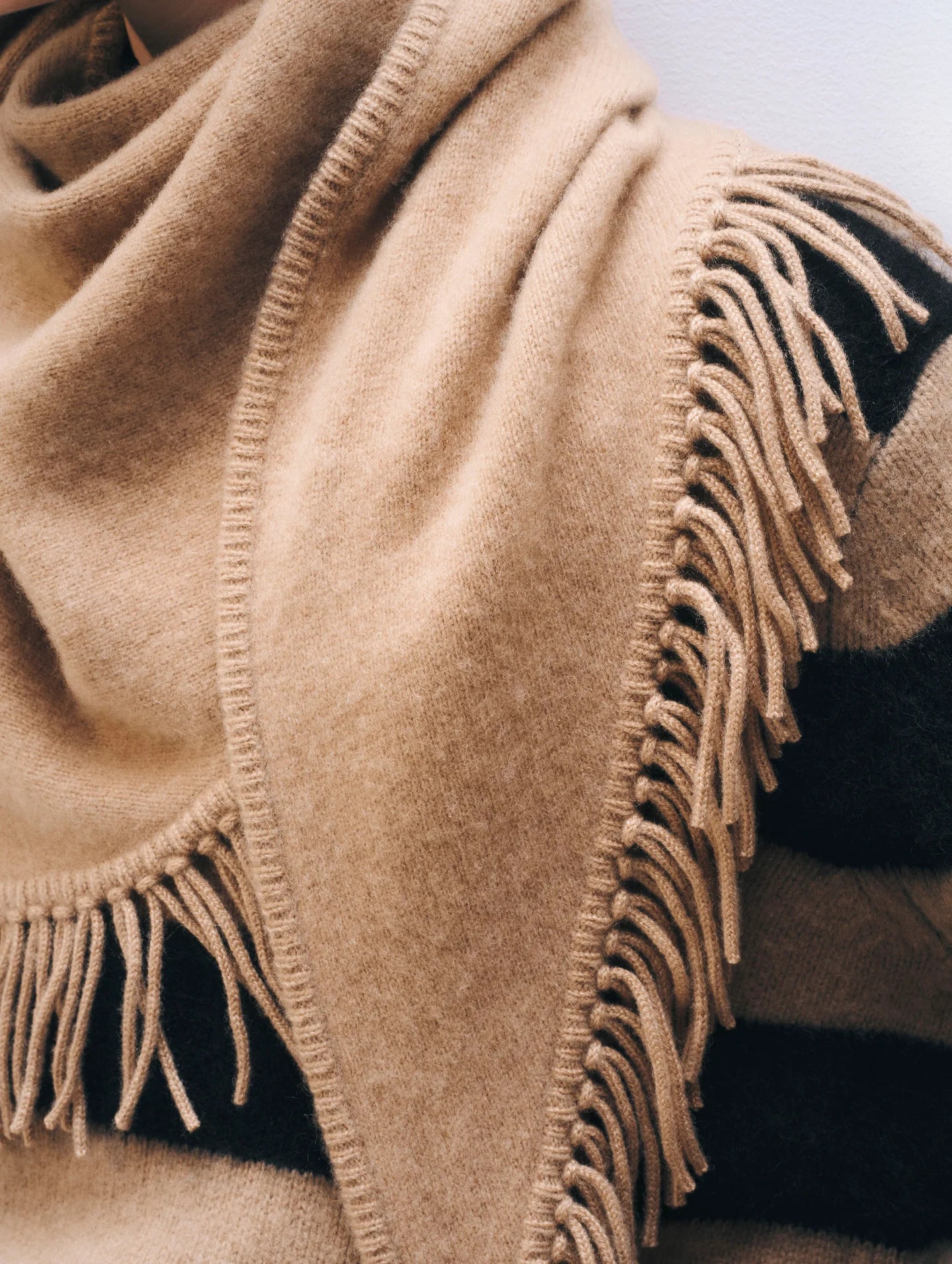 Fringe Cashmere Scarf