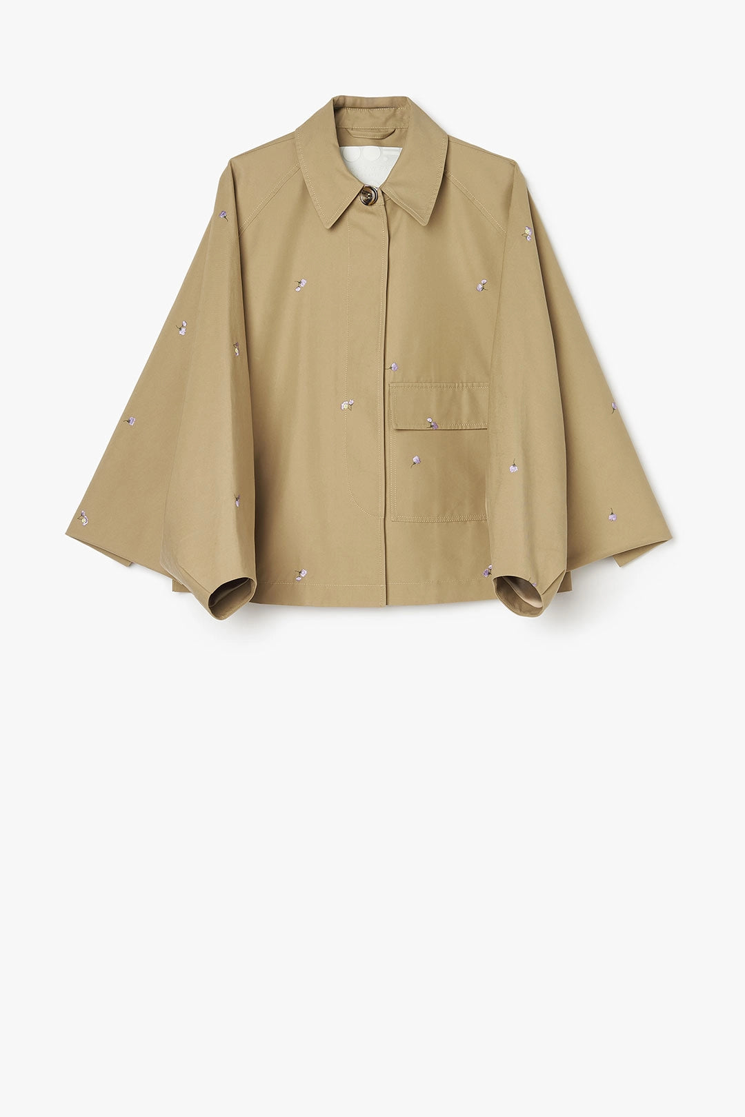 Short trench with embroidery