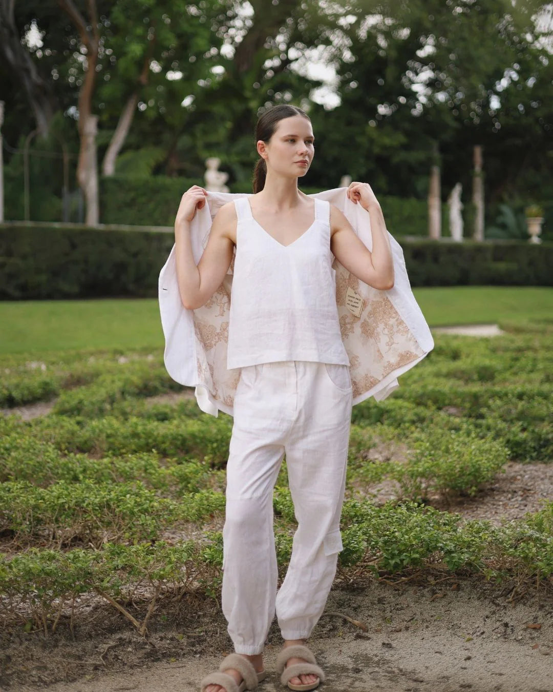 White linen blazer