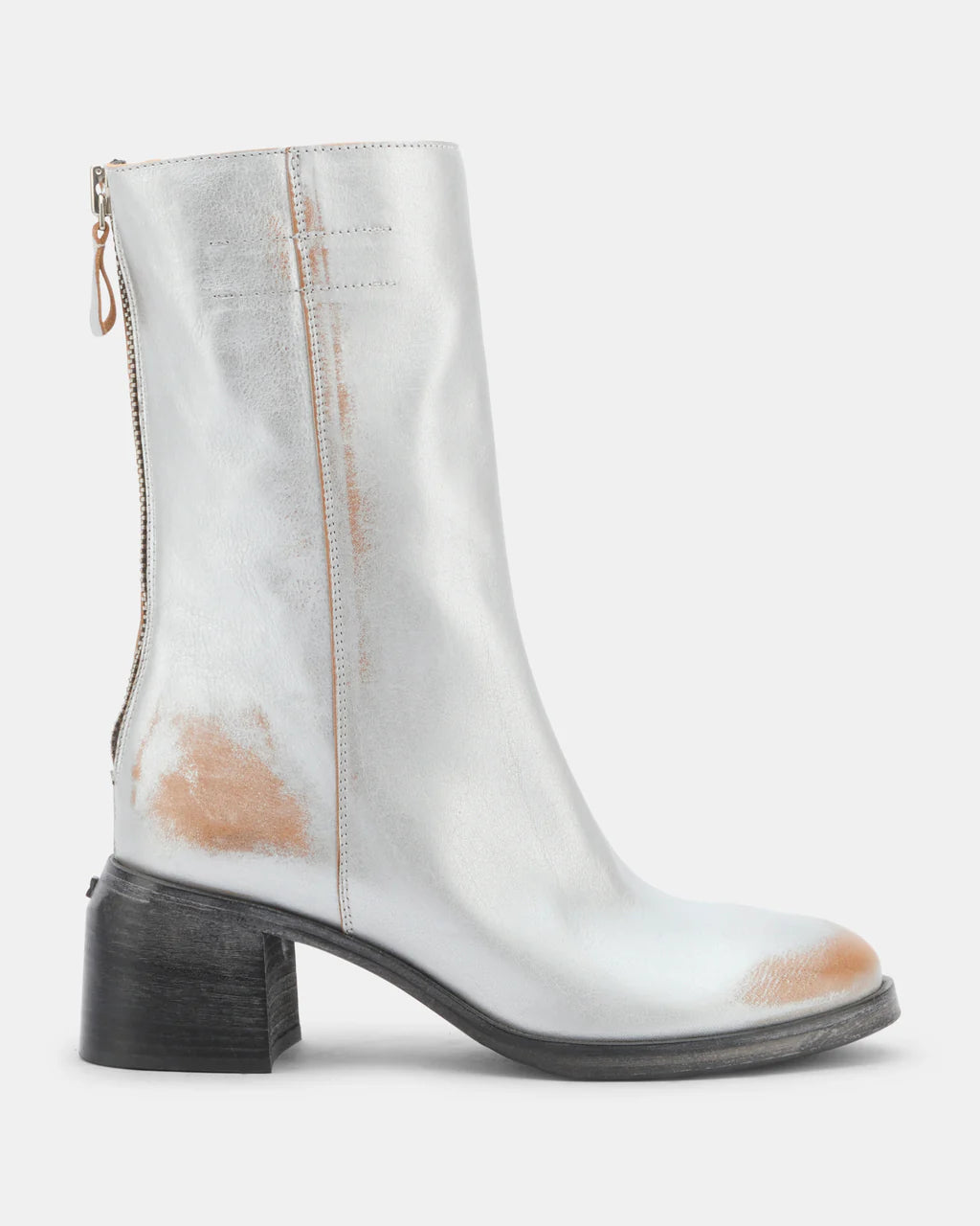Agnes silver mid calf boot