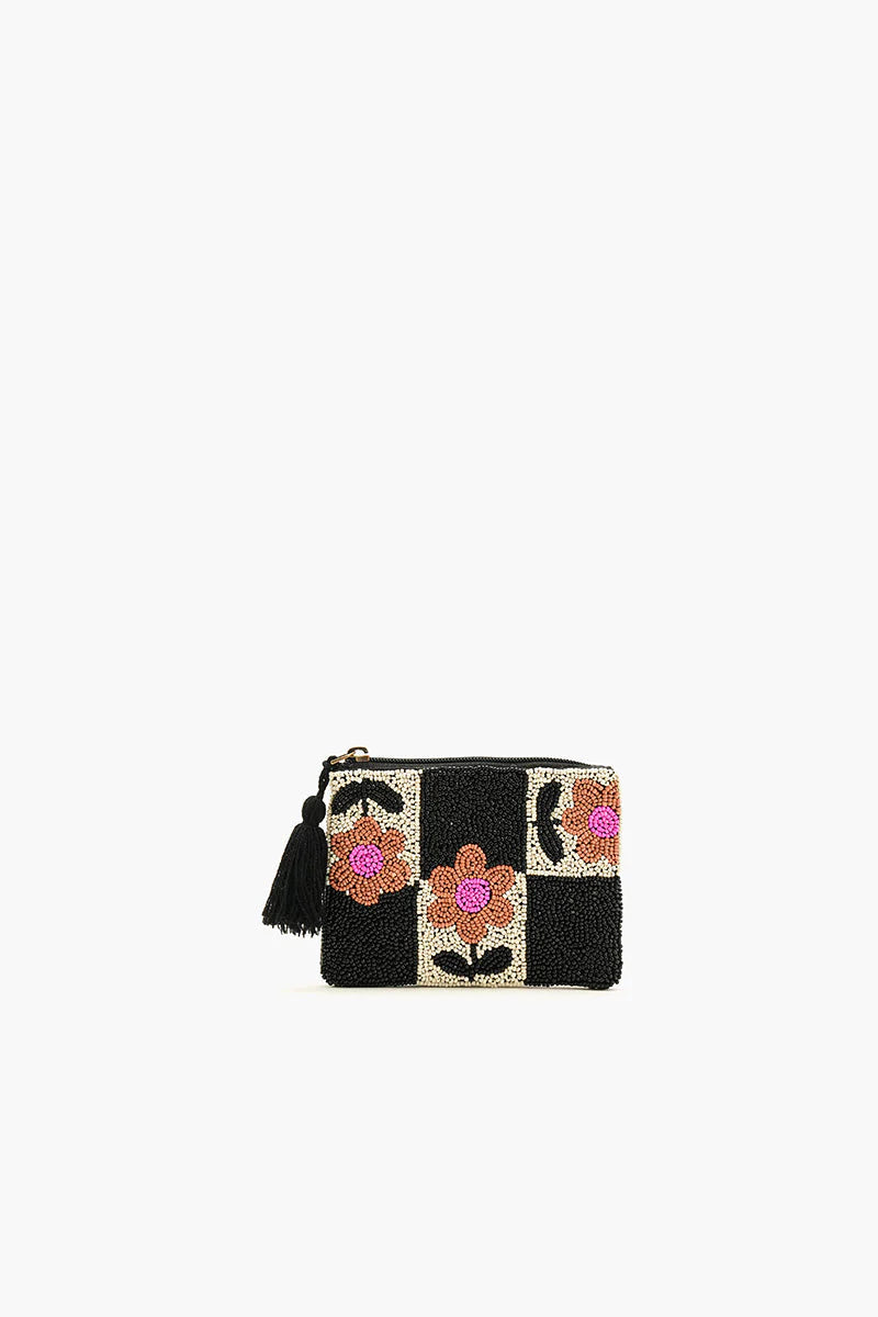 Floral Check Pouch