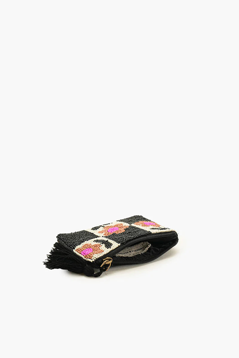 Floral Check Pouch