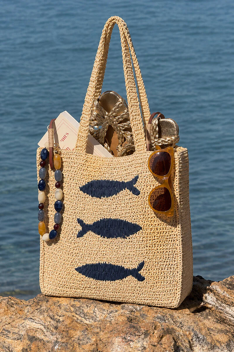 Sardine Raffia Market Tote