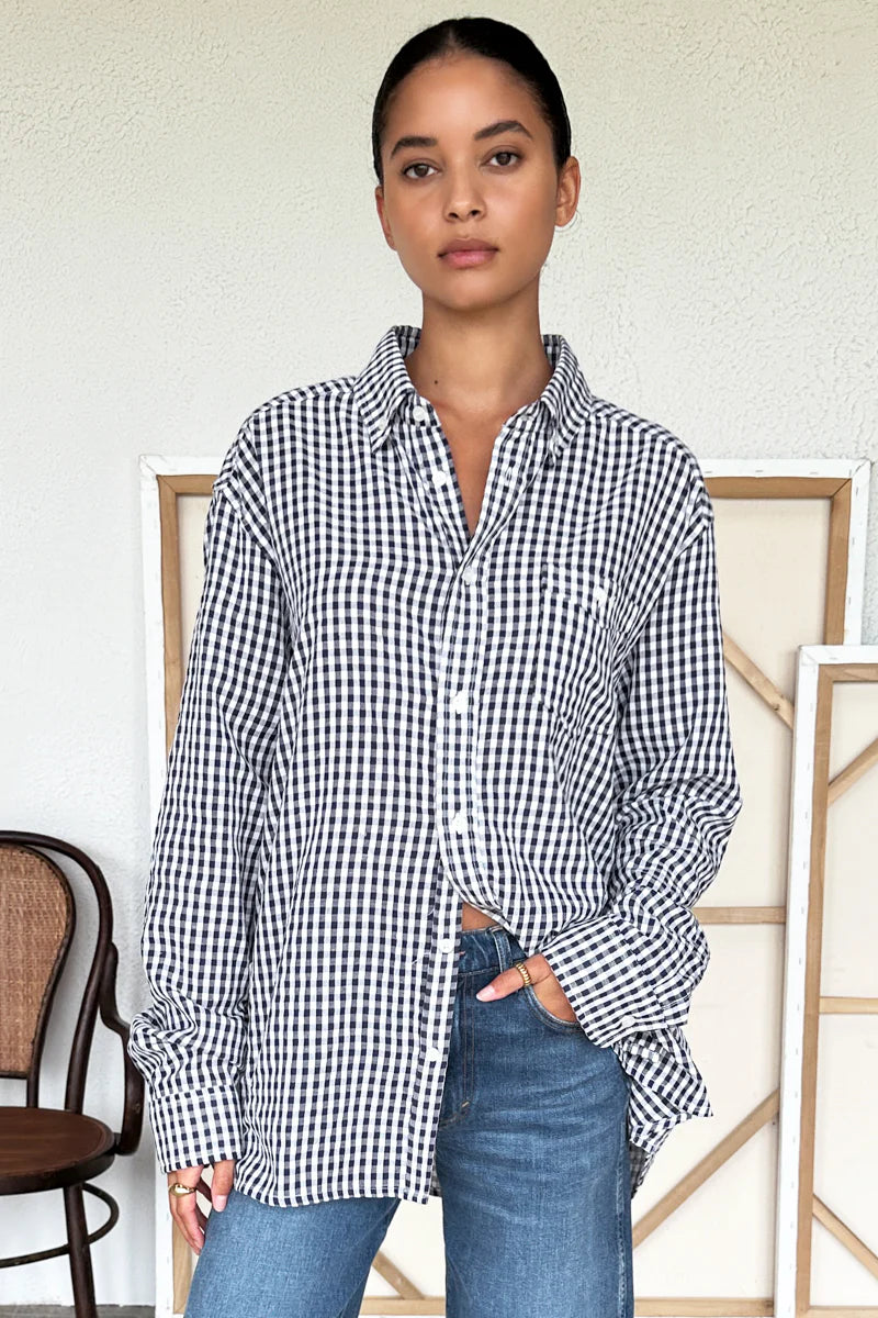 Ryan Shirt navy & white seersucker