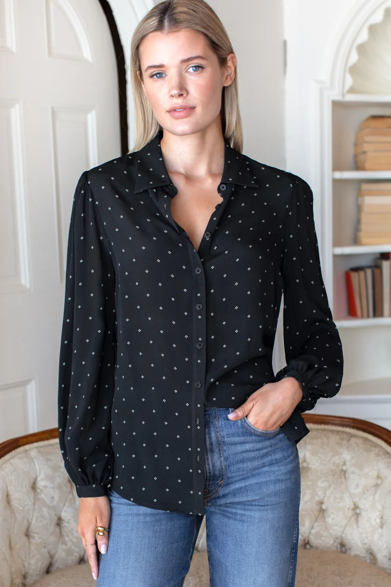 Frankie blouse - black swan diamonds