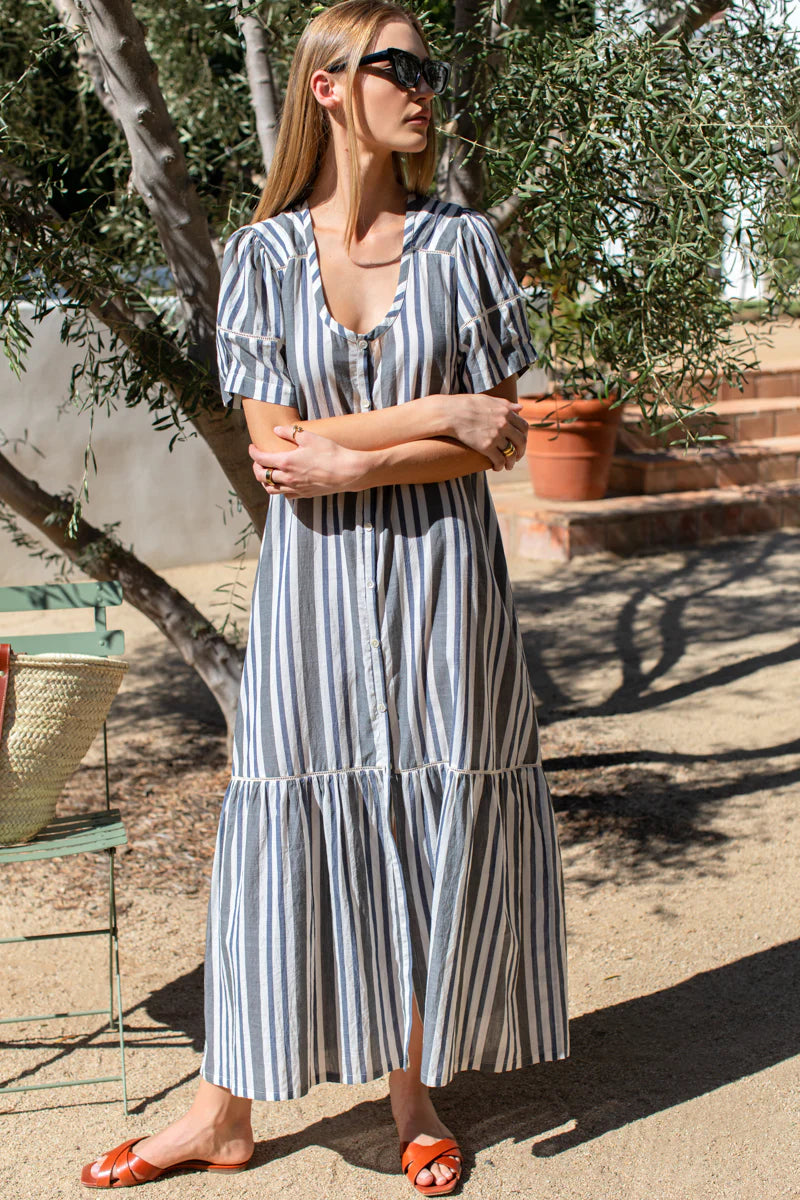 Lantern Dress - Handloom stripes