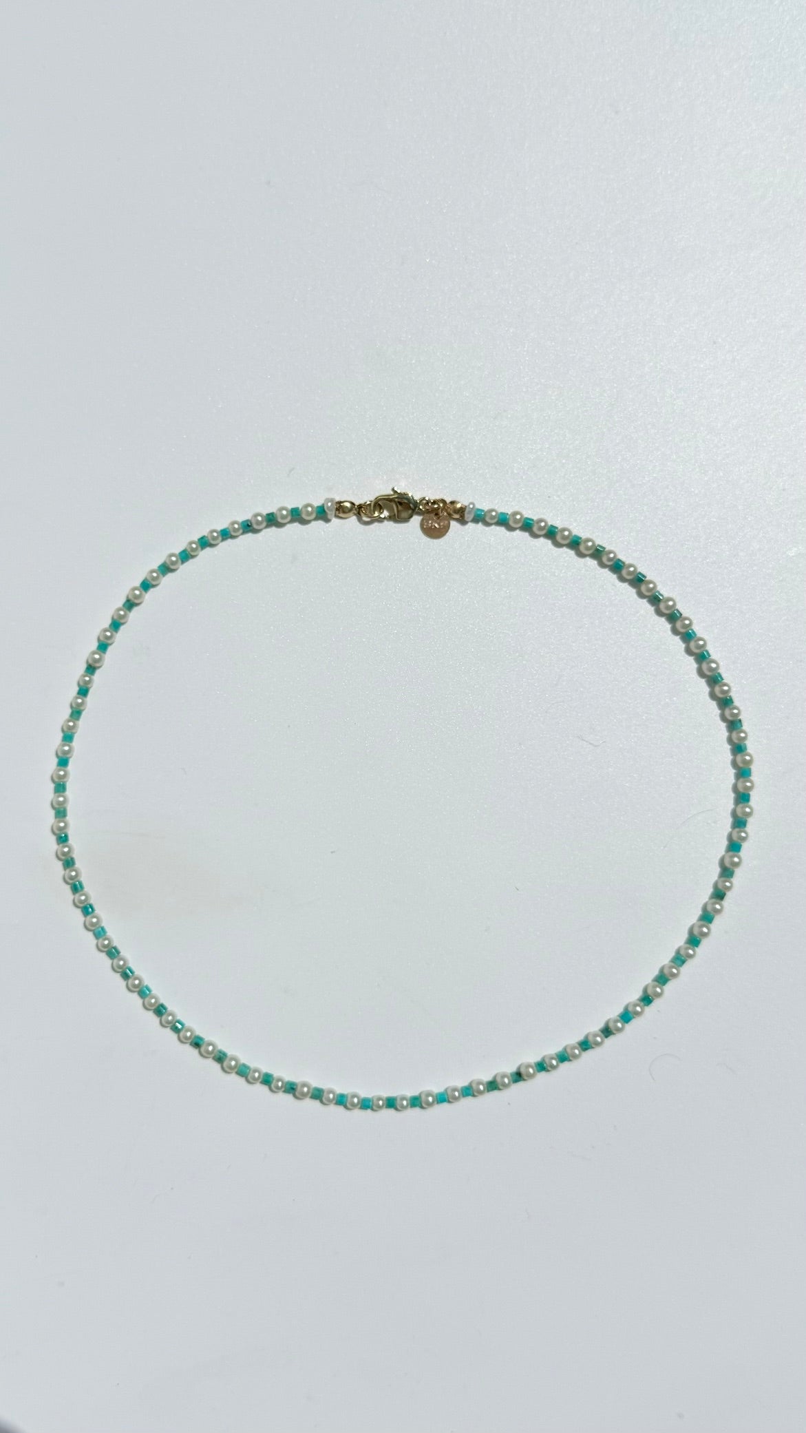 Kingman Turquoise & small pearl necklace