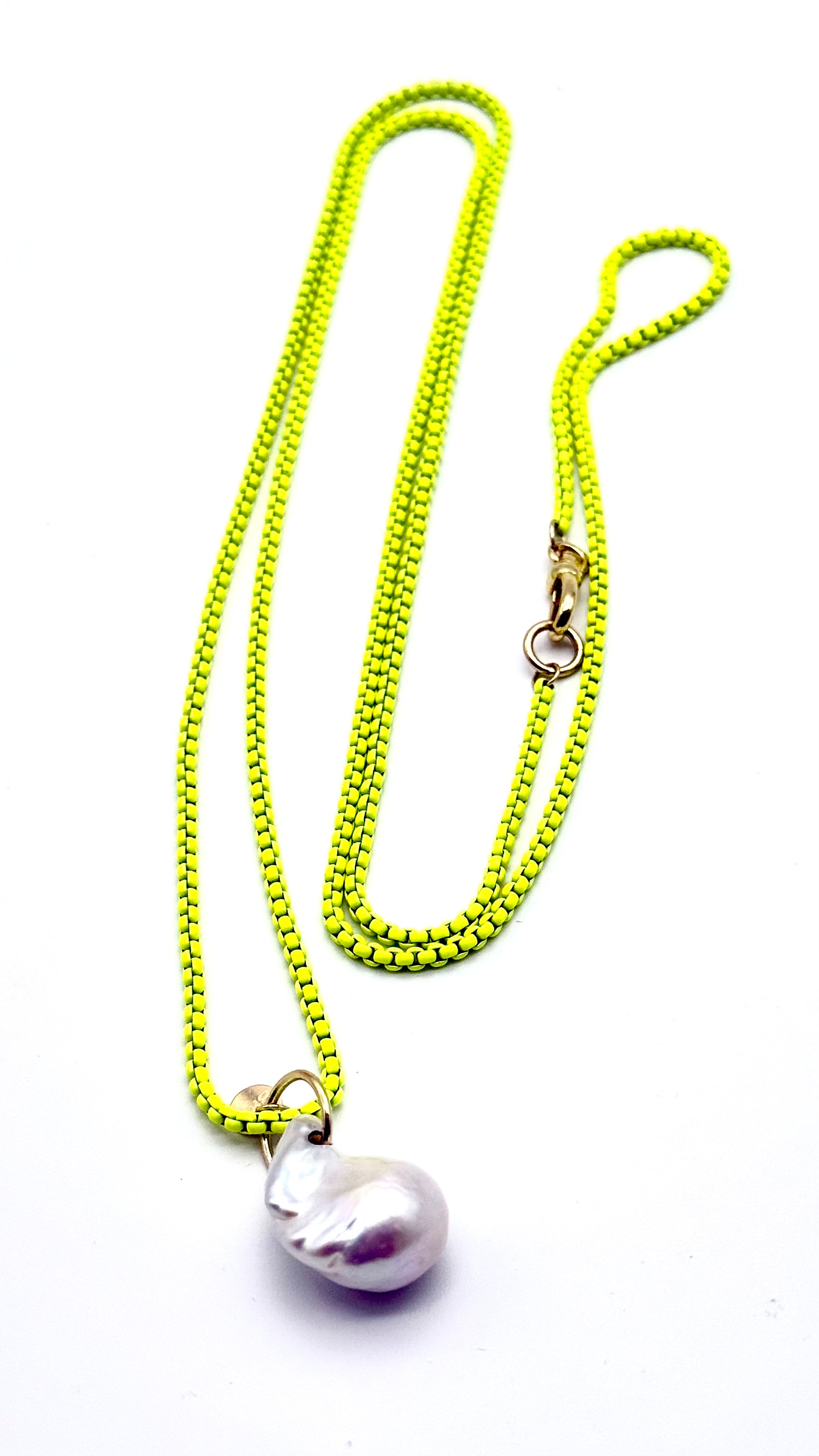 Long Neon enamel w/baroque drop