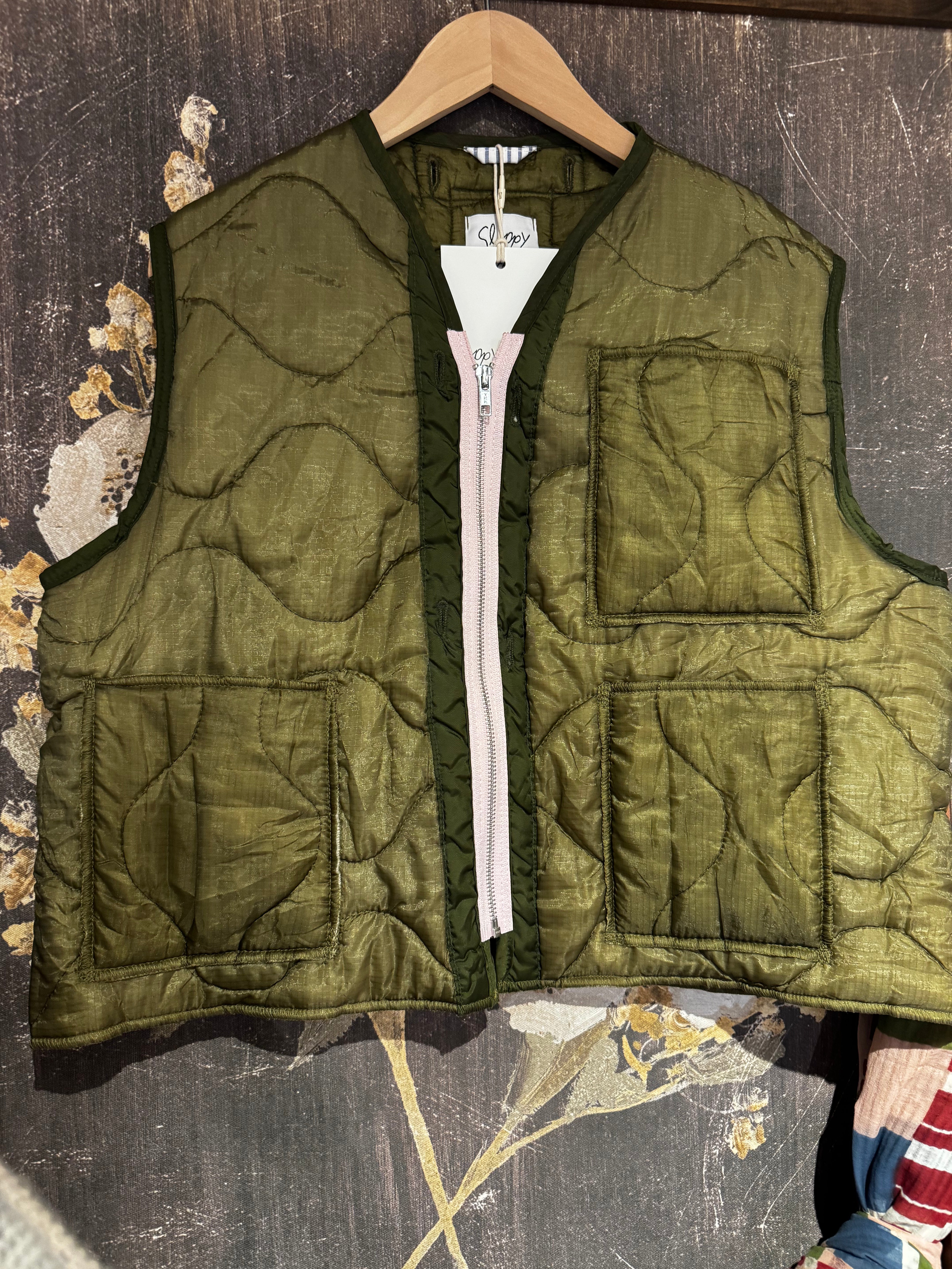 Military LIner with pink zipper