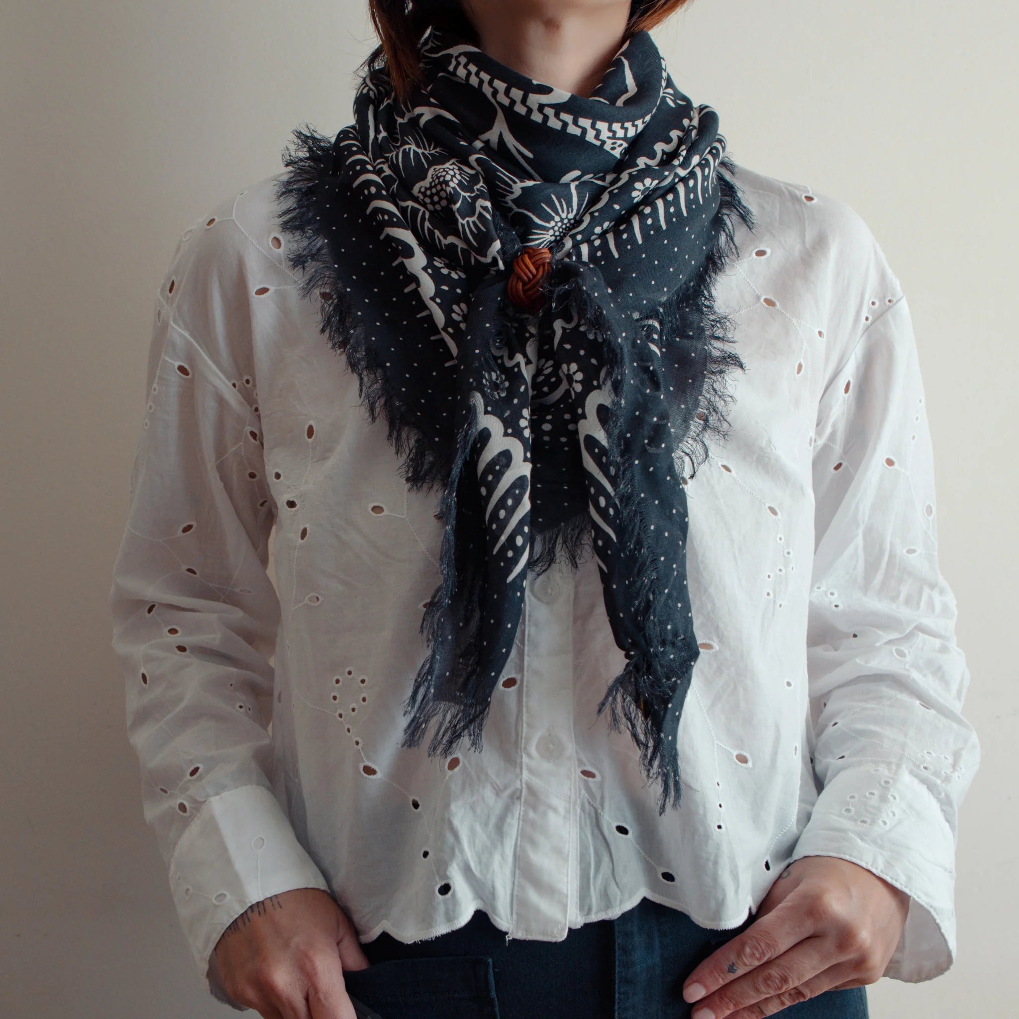 Oversize fringe bandana
