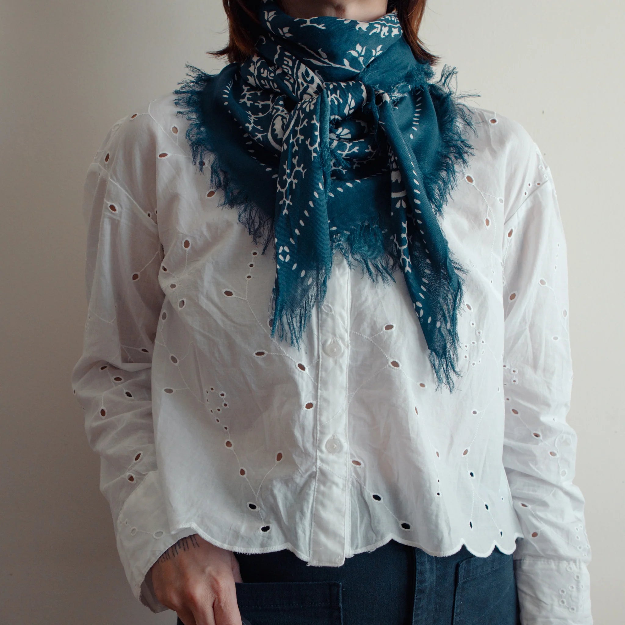 Oversize fringe bandana