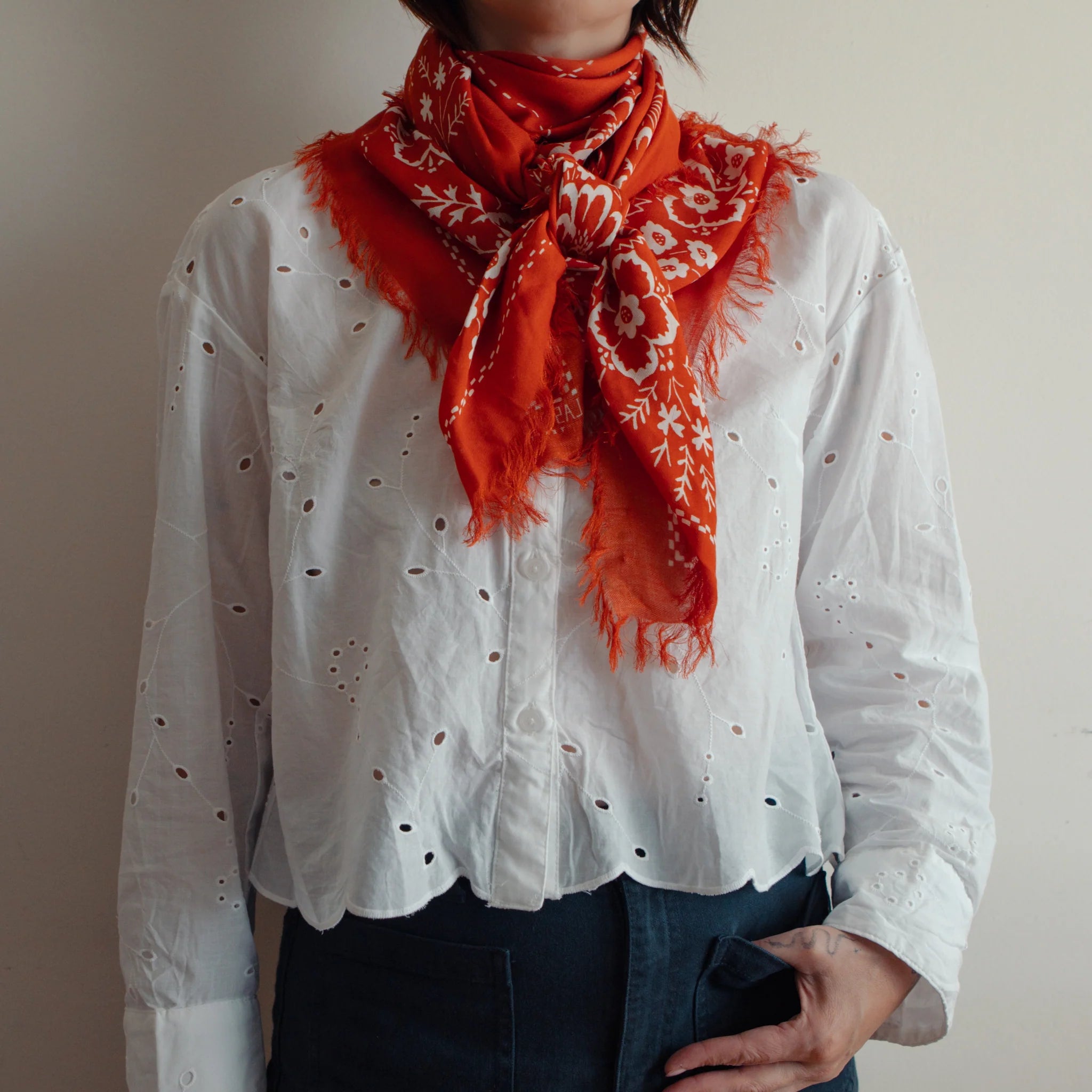 Oversize fringe bandana