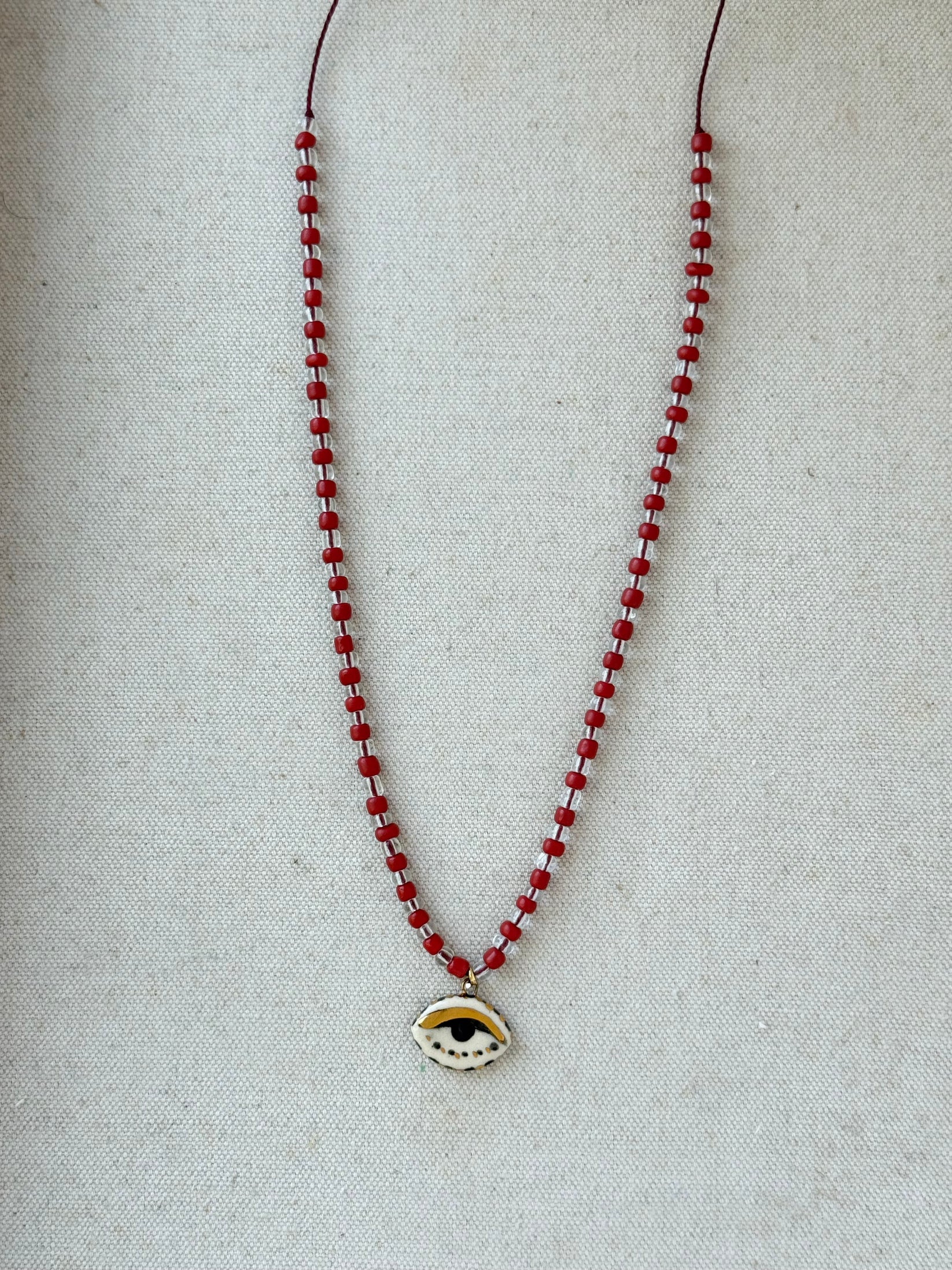 Not so Evil eye Beaded Necklace NEW COLORS