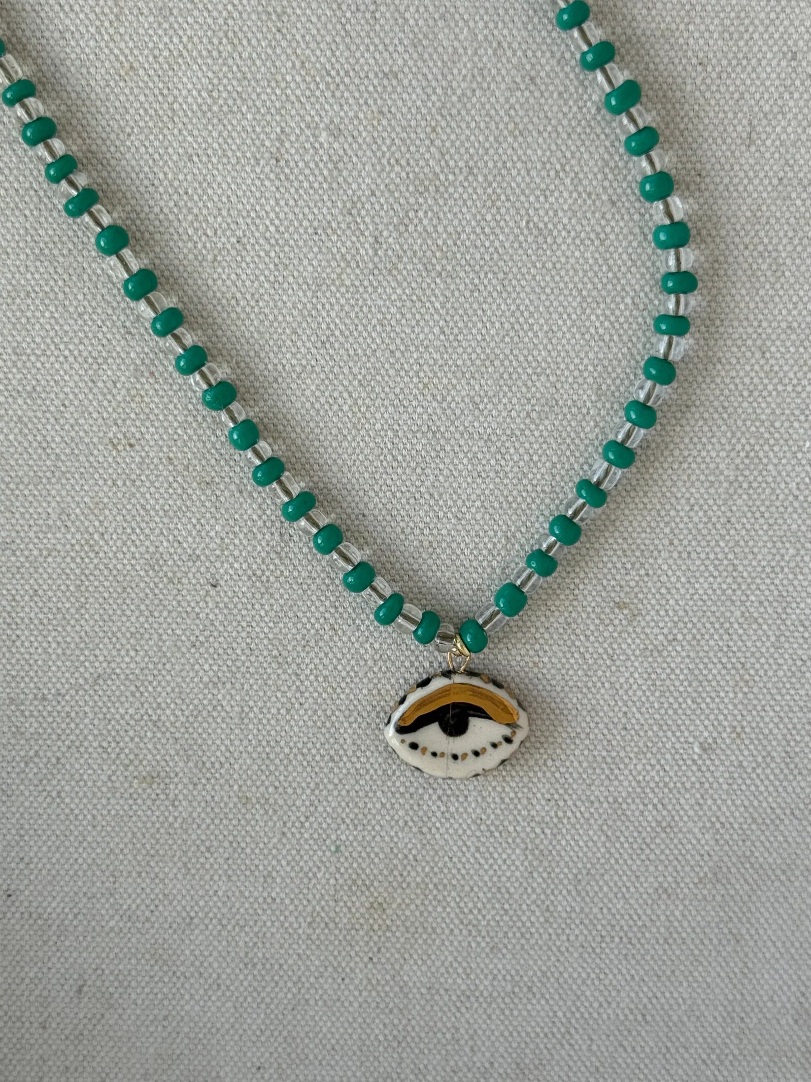 Not so Evil eye Beaded Necklace NEW COLORS