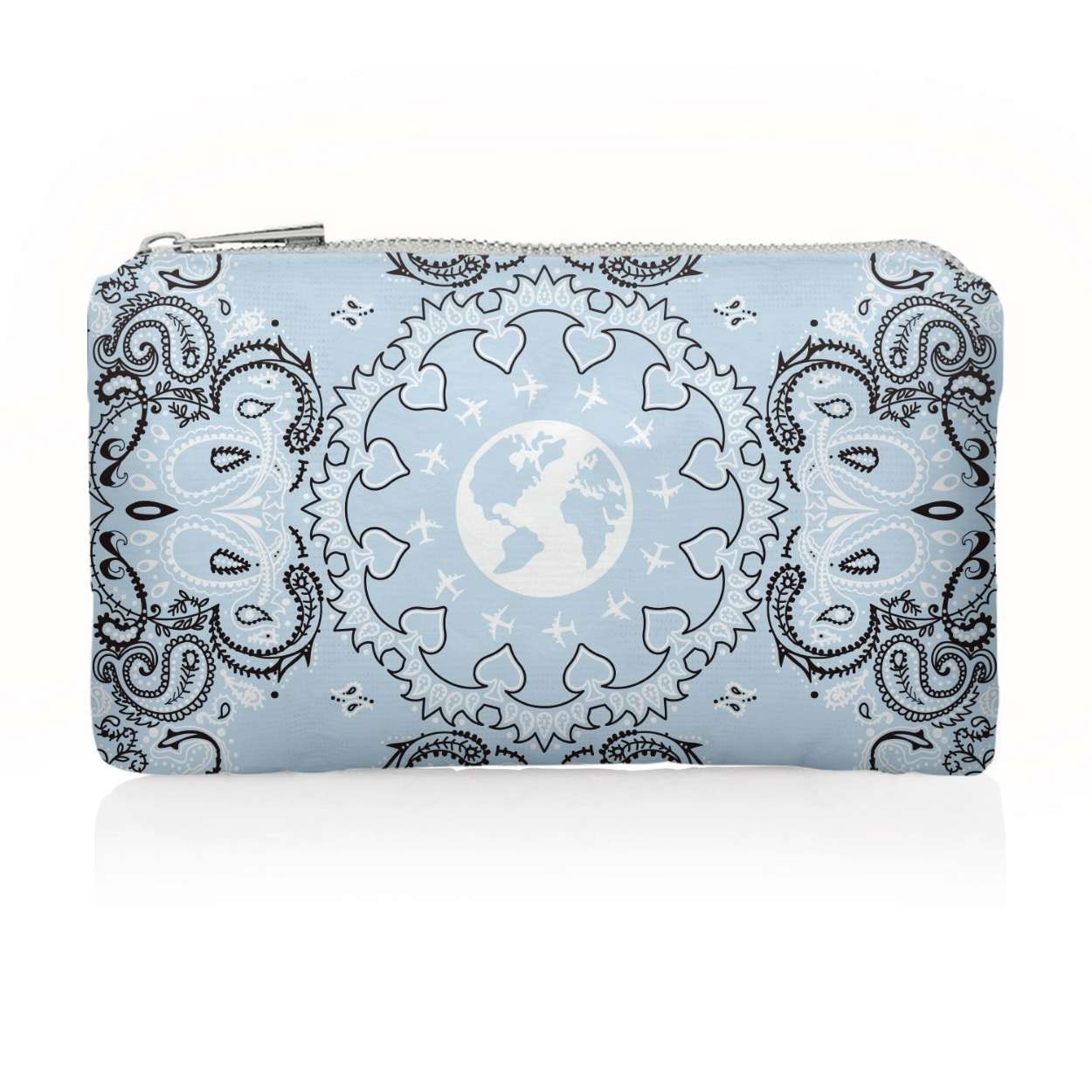 Light Blue Bandana Wristlet