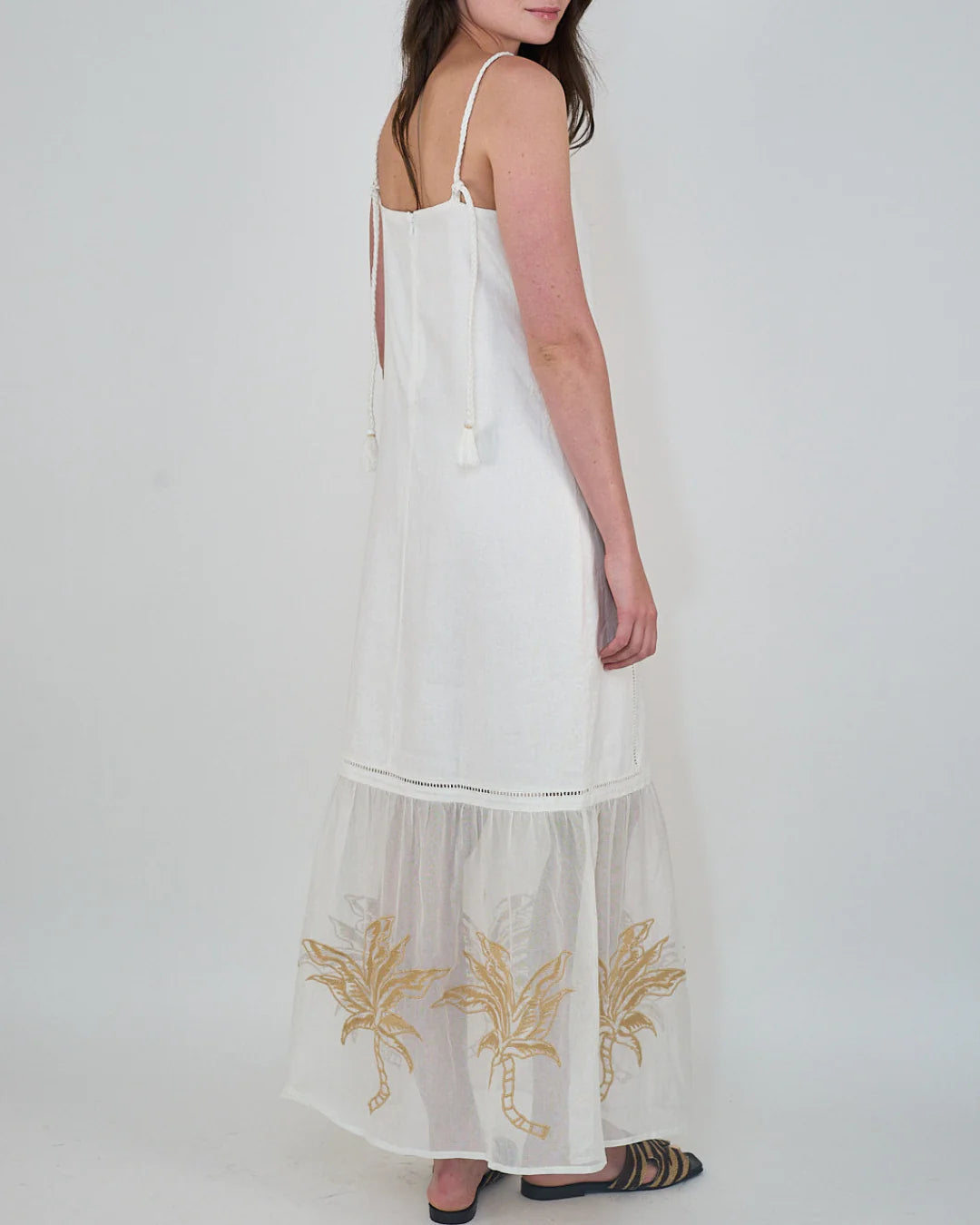 Dress Bali Tiger Palms White