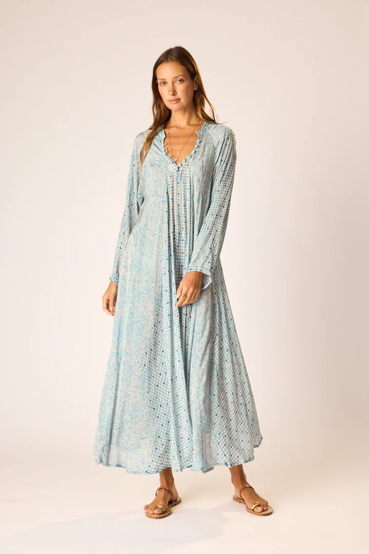 Fiore Maxi Dress in Delphi Sky - Natalie Martin