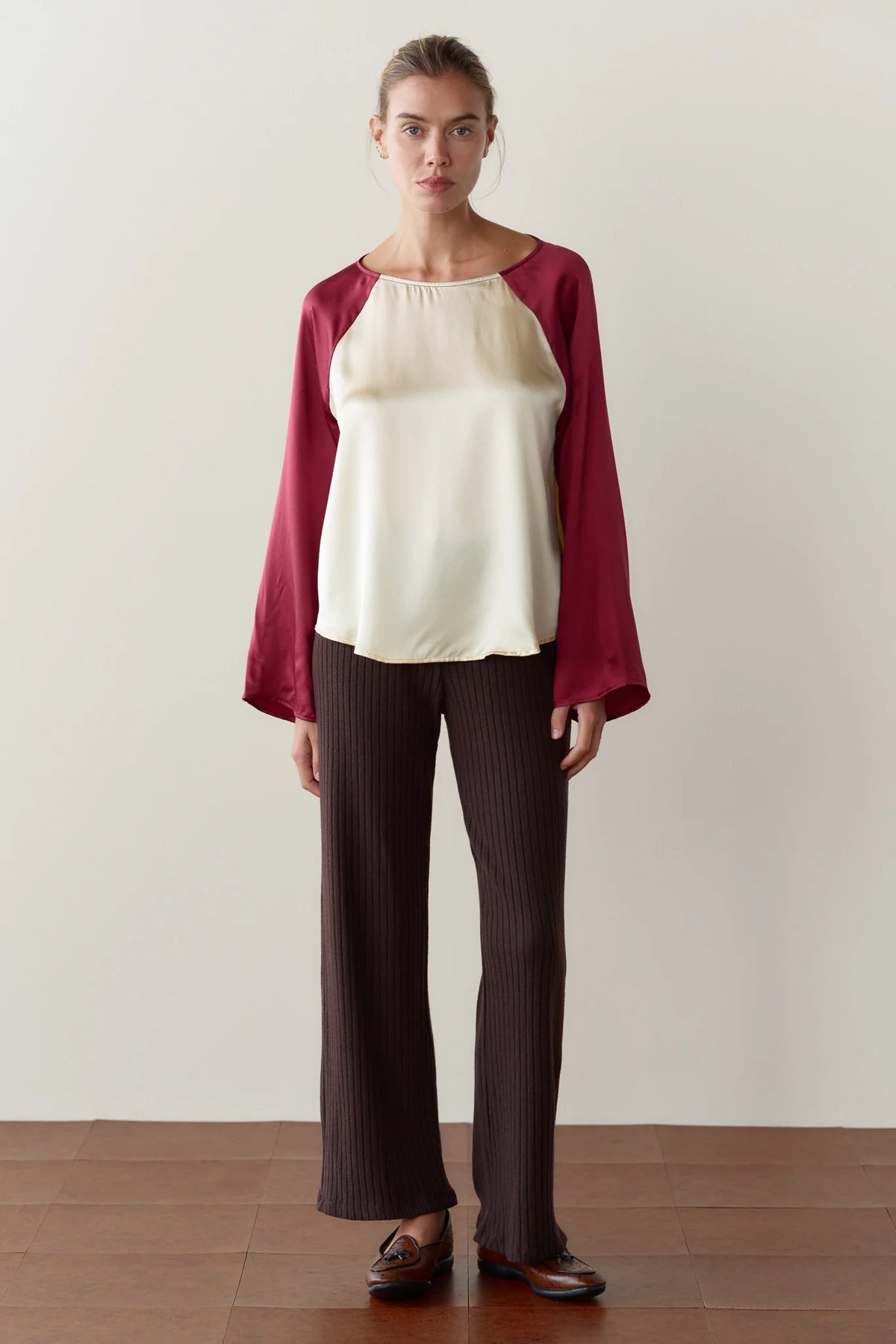 DONNI Sweater Rib Simple Pant in Espresso