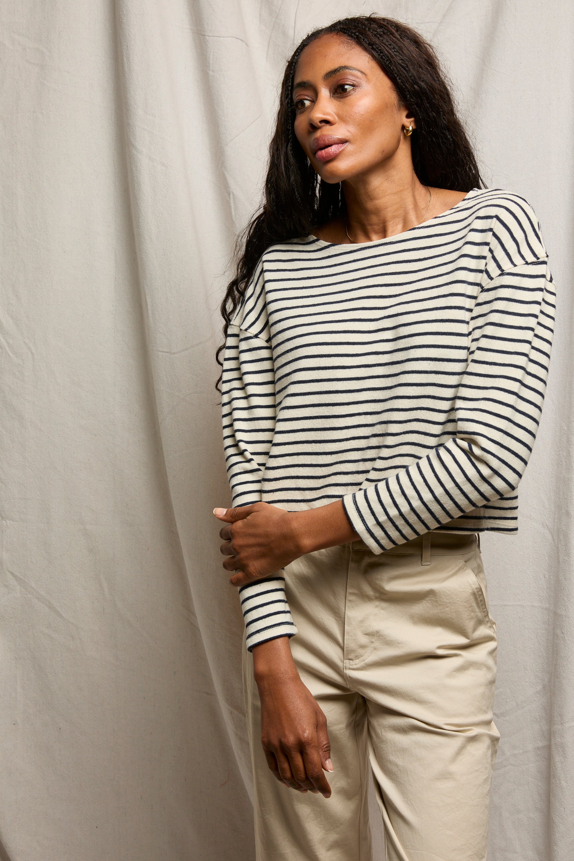 Navy Mini Stripe