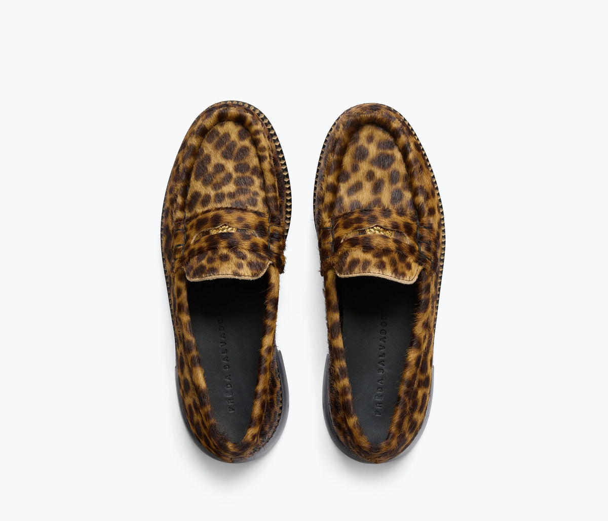 Elba Leopard Haircalf Penny Loafer with Hardware