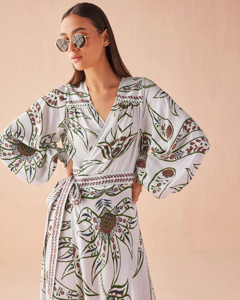 Lorelei Wrap Dress - Diya powder