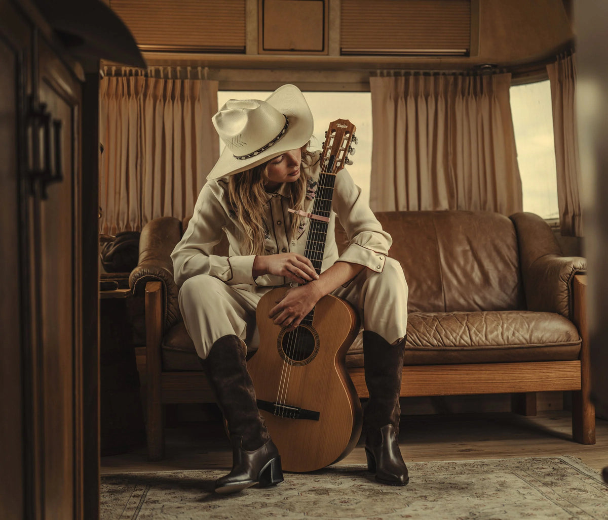 Nancie Western Boot in Sable Suede Combo