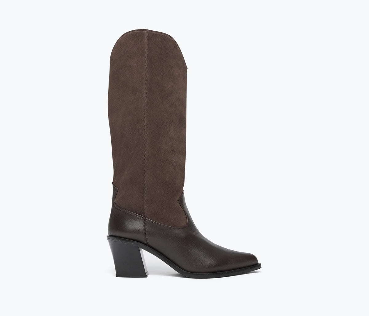Nancie Western Boot in Sable Suede Combo