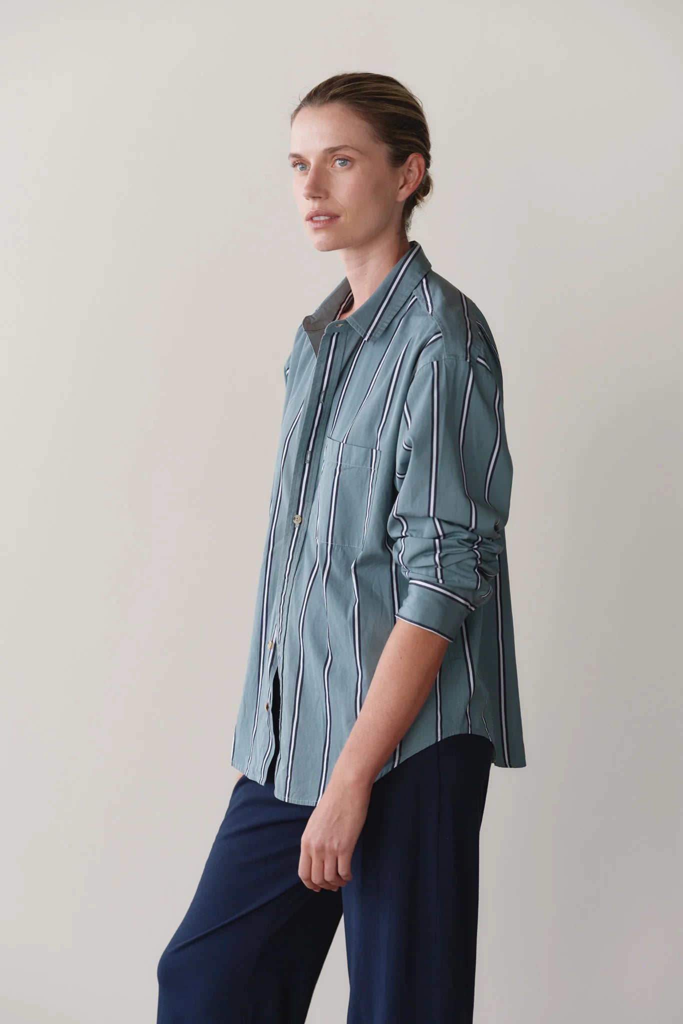 The Pop Stripe Shirt - Sage