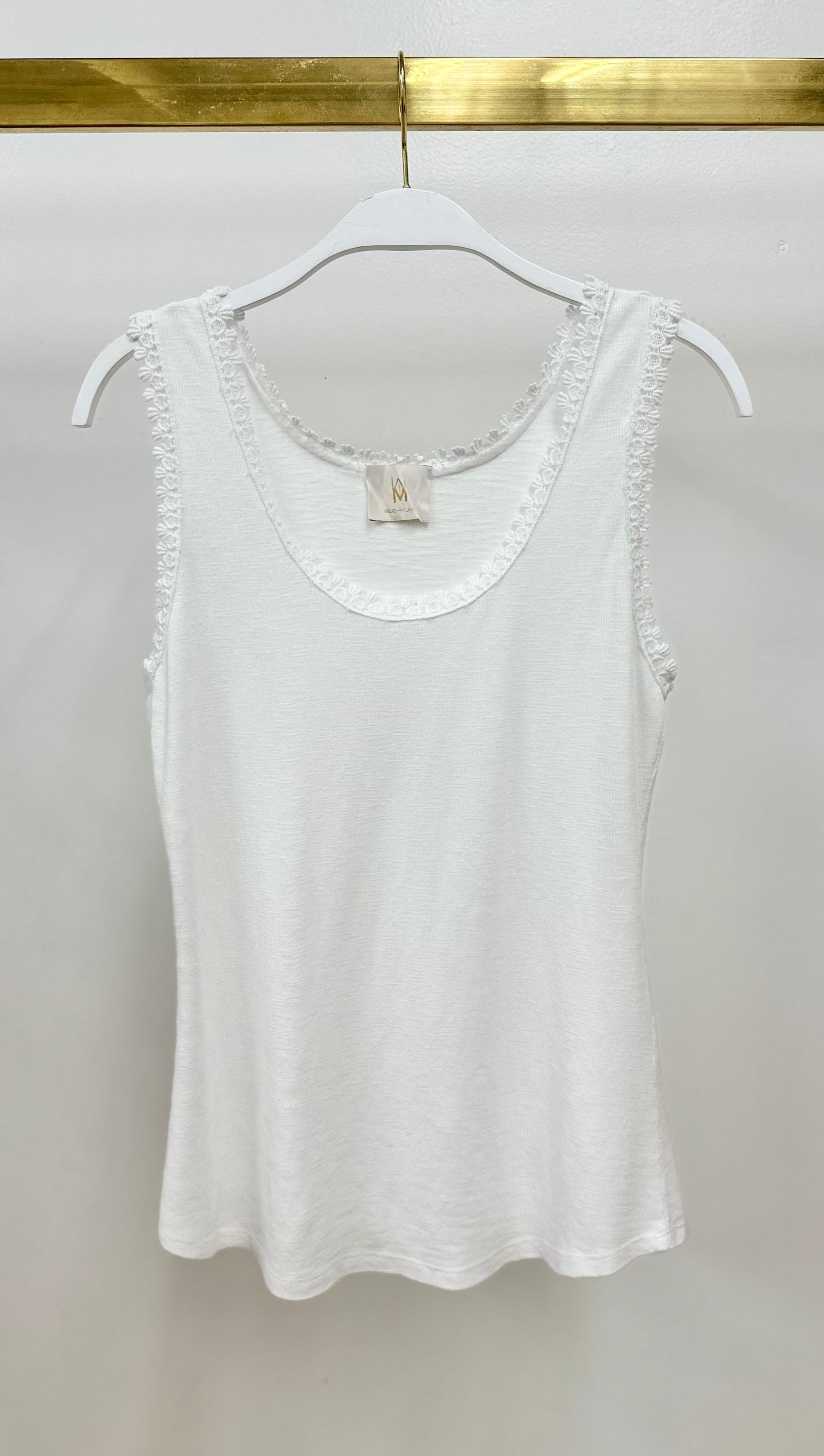 Cotton Baby Rib Tank - white
