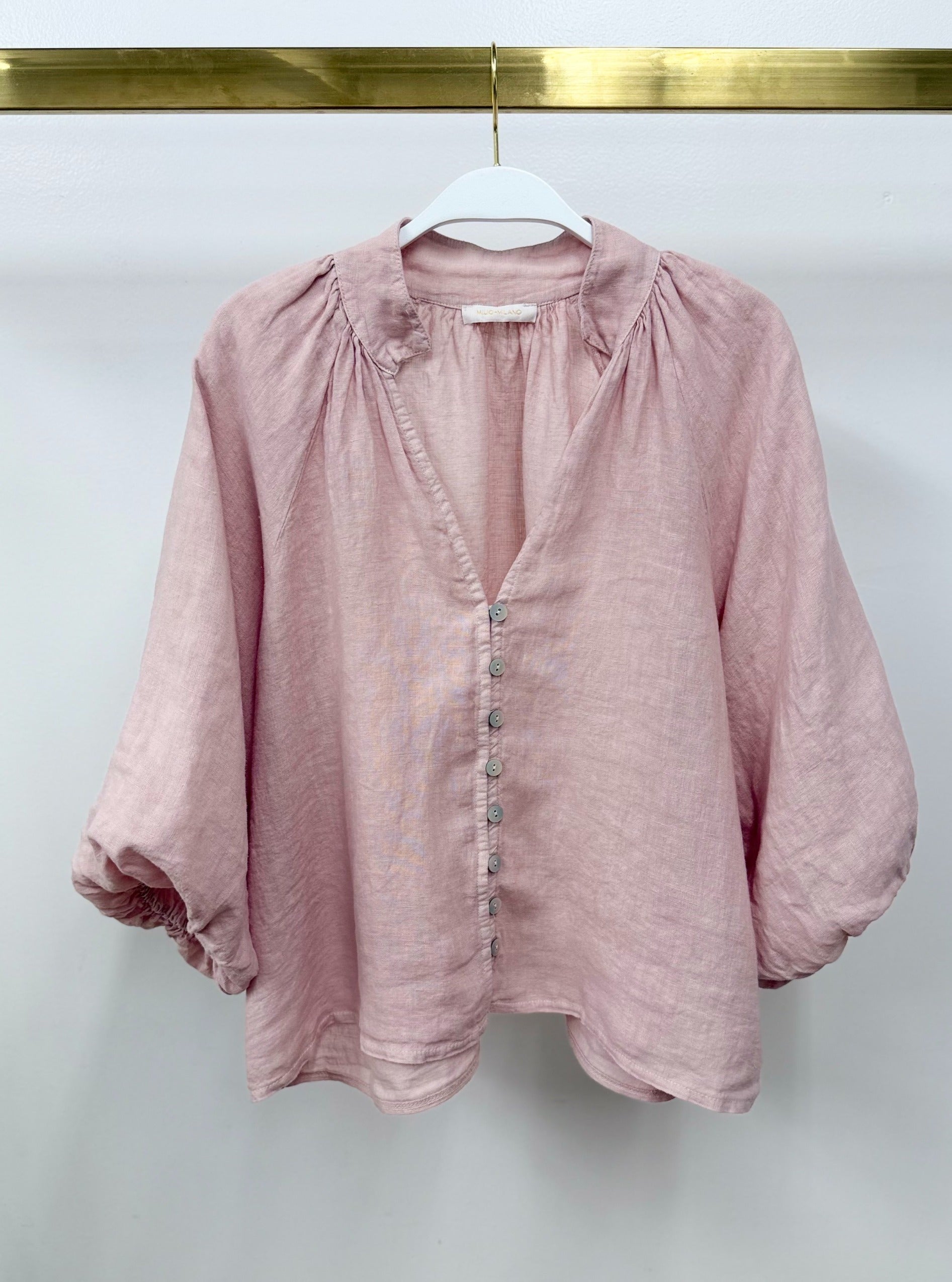 Linen Balloon sleeve blouse