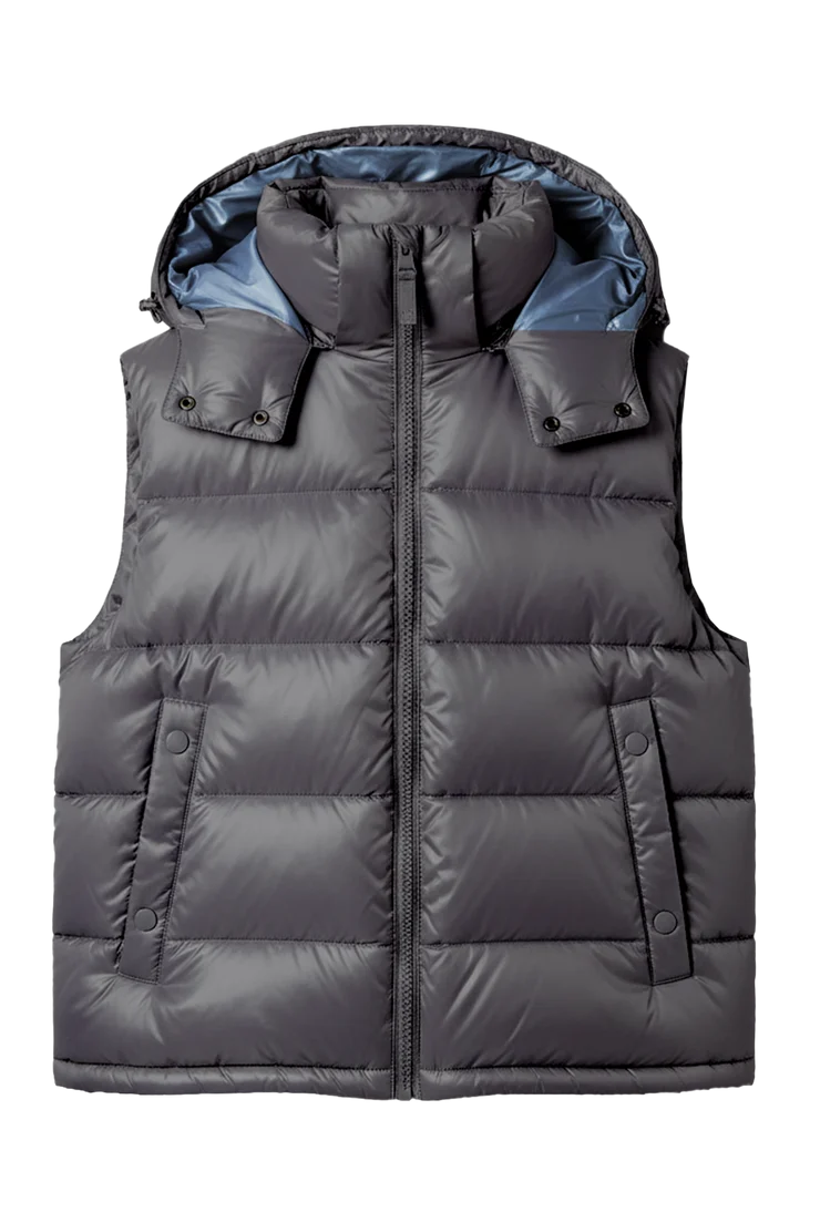 LISELOTTE Gunmetal Gray Hooded Vest