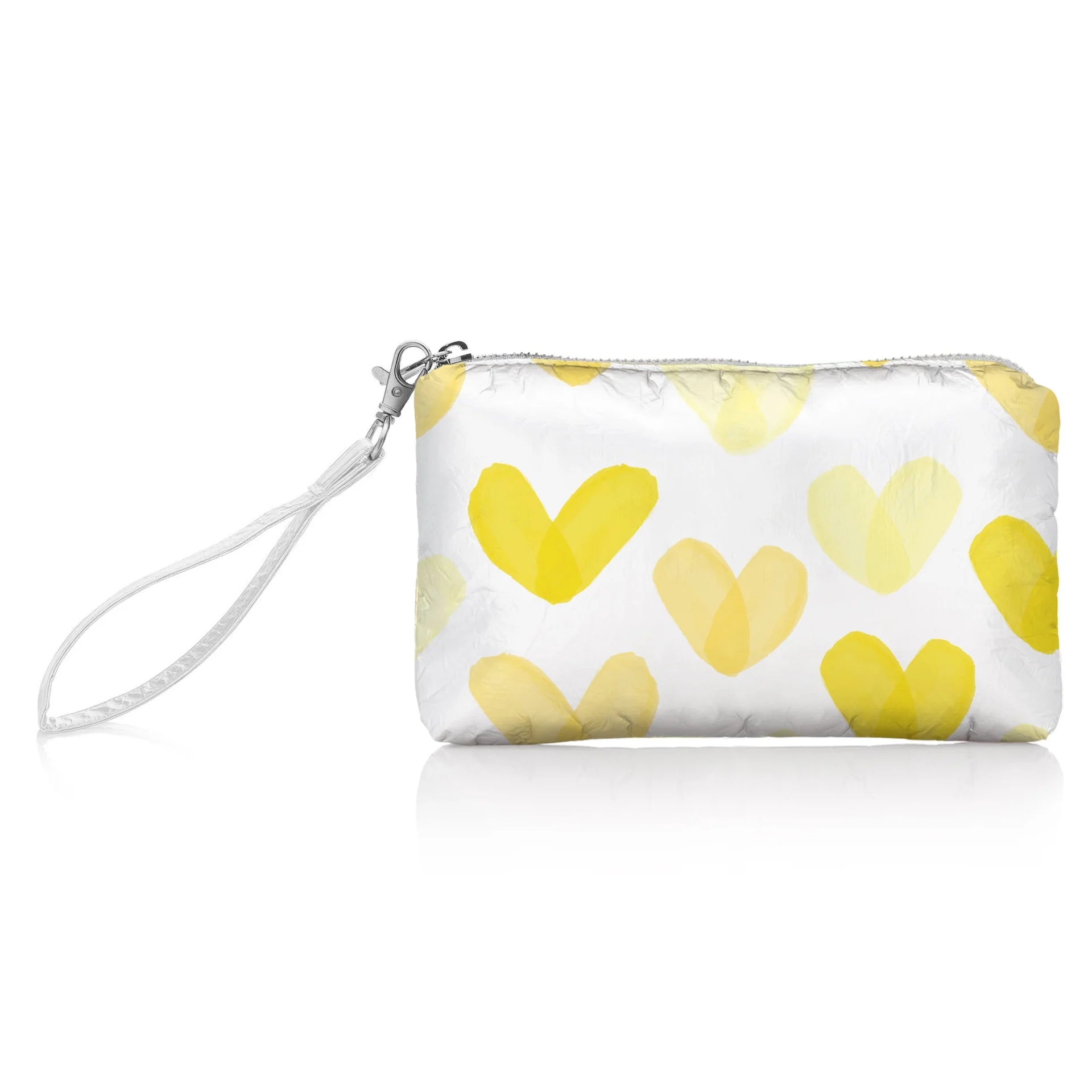 Yellow heart wristlet