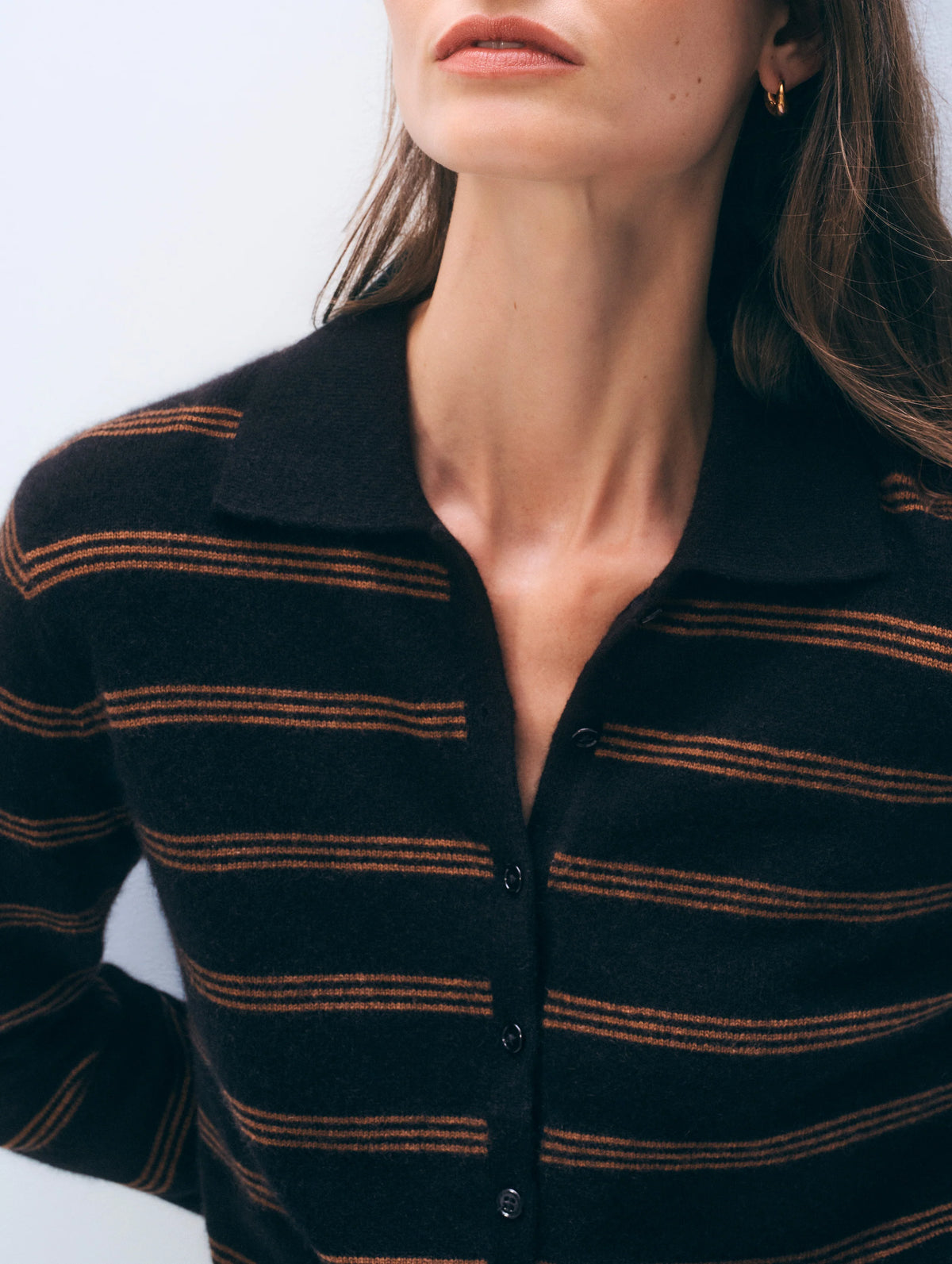 Cashmere striped cardigan