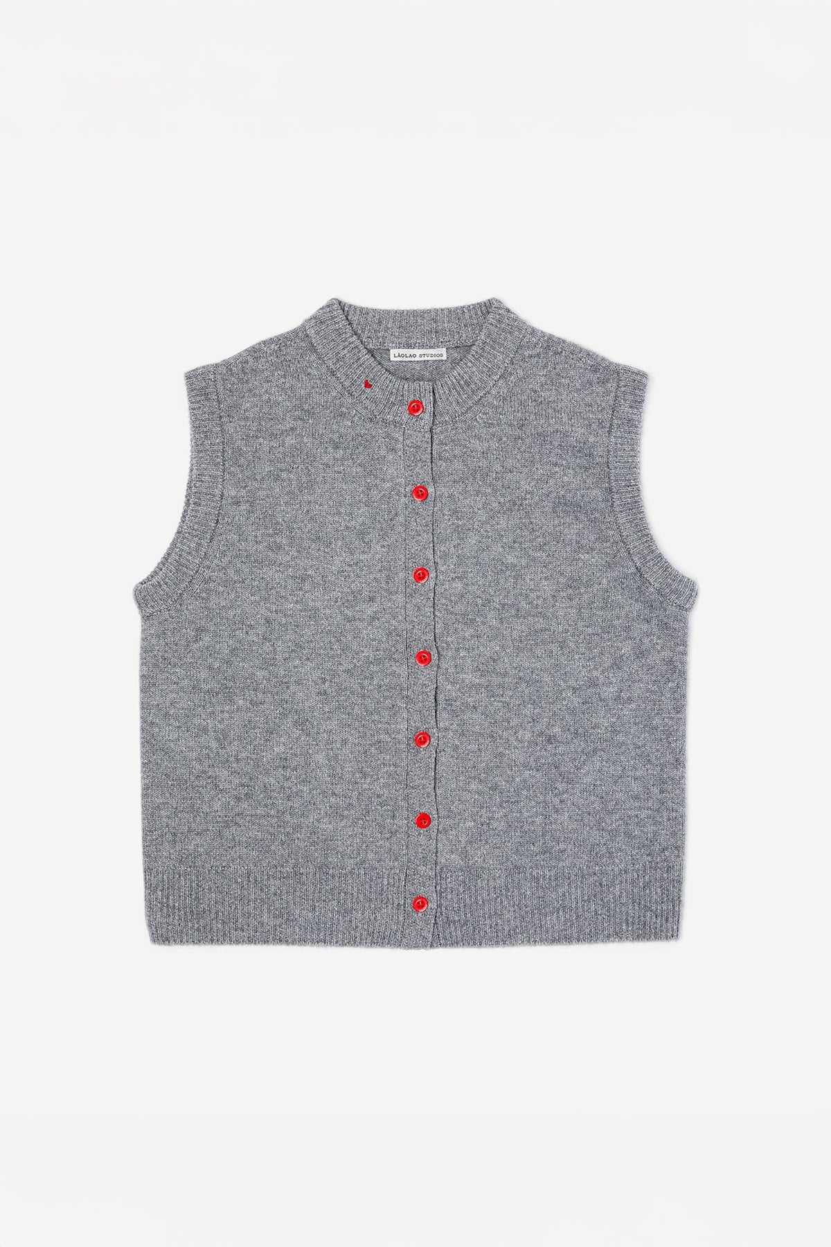 Button Vest- Grey