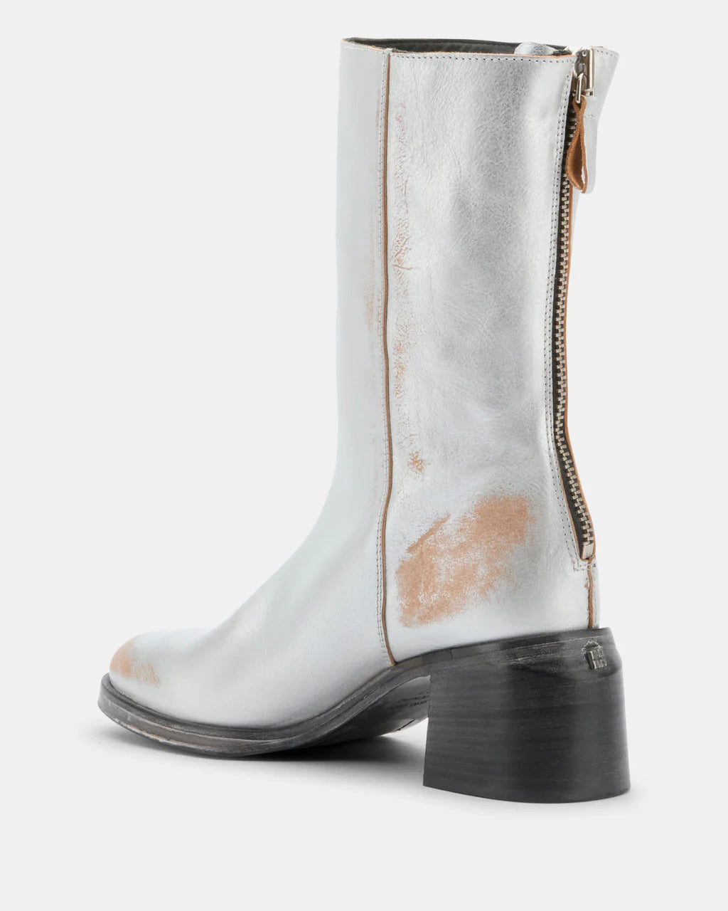 Agnes silver mid calf boot