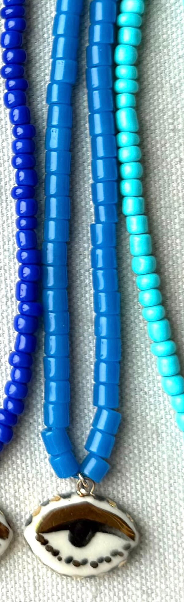 Not so evil eye charm beaded necklace