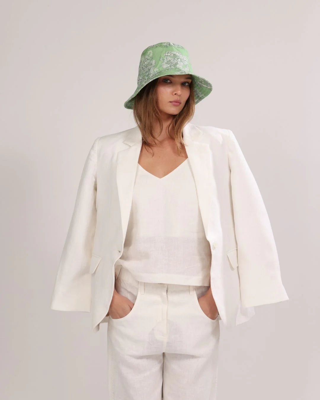White linen blazer