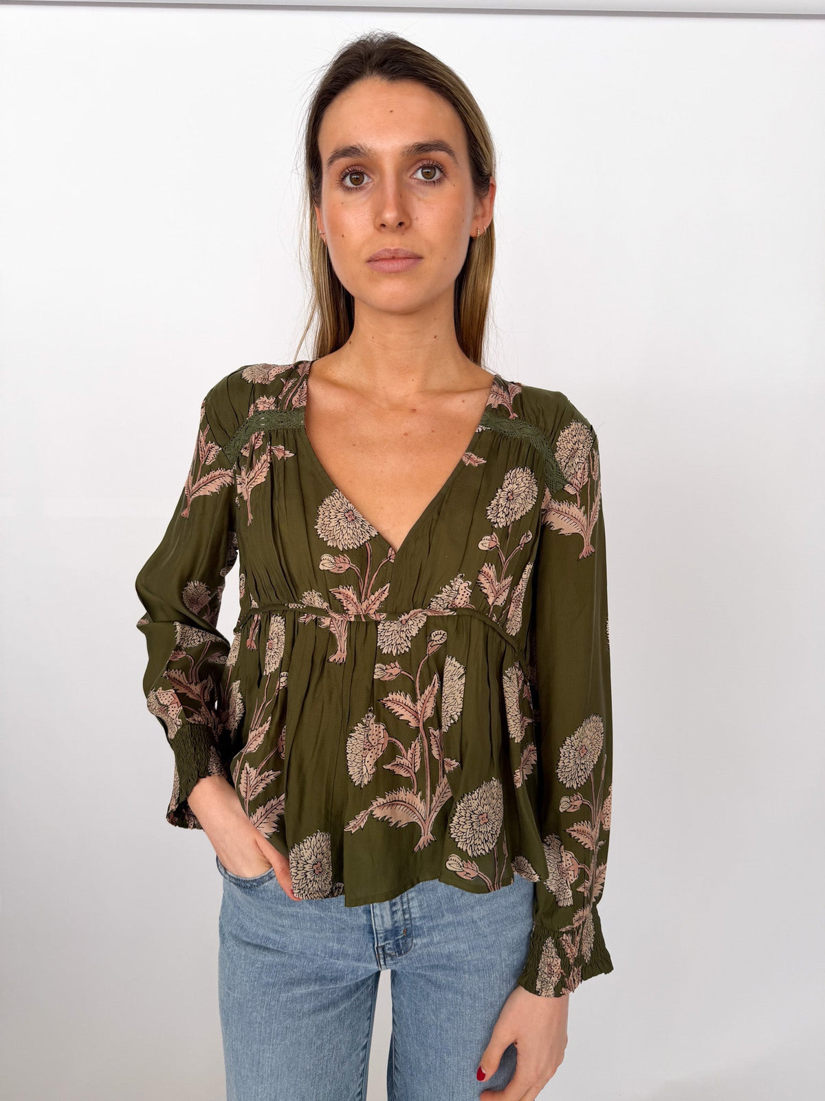 Nina Top - Olive Zinnia