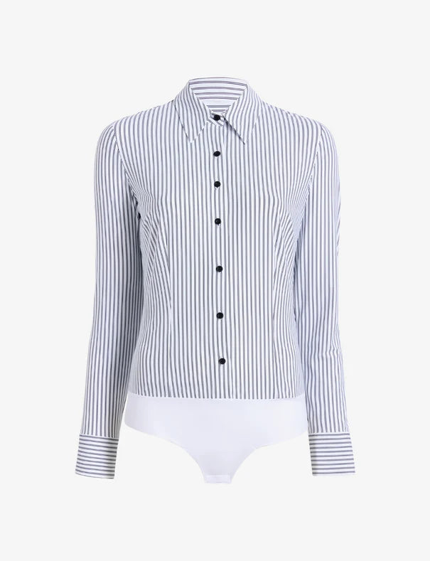 Stripe Button Down Bodysuit