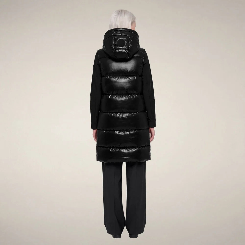IRIA Black Puffer Hooded Vest