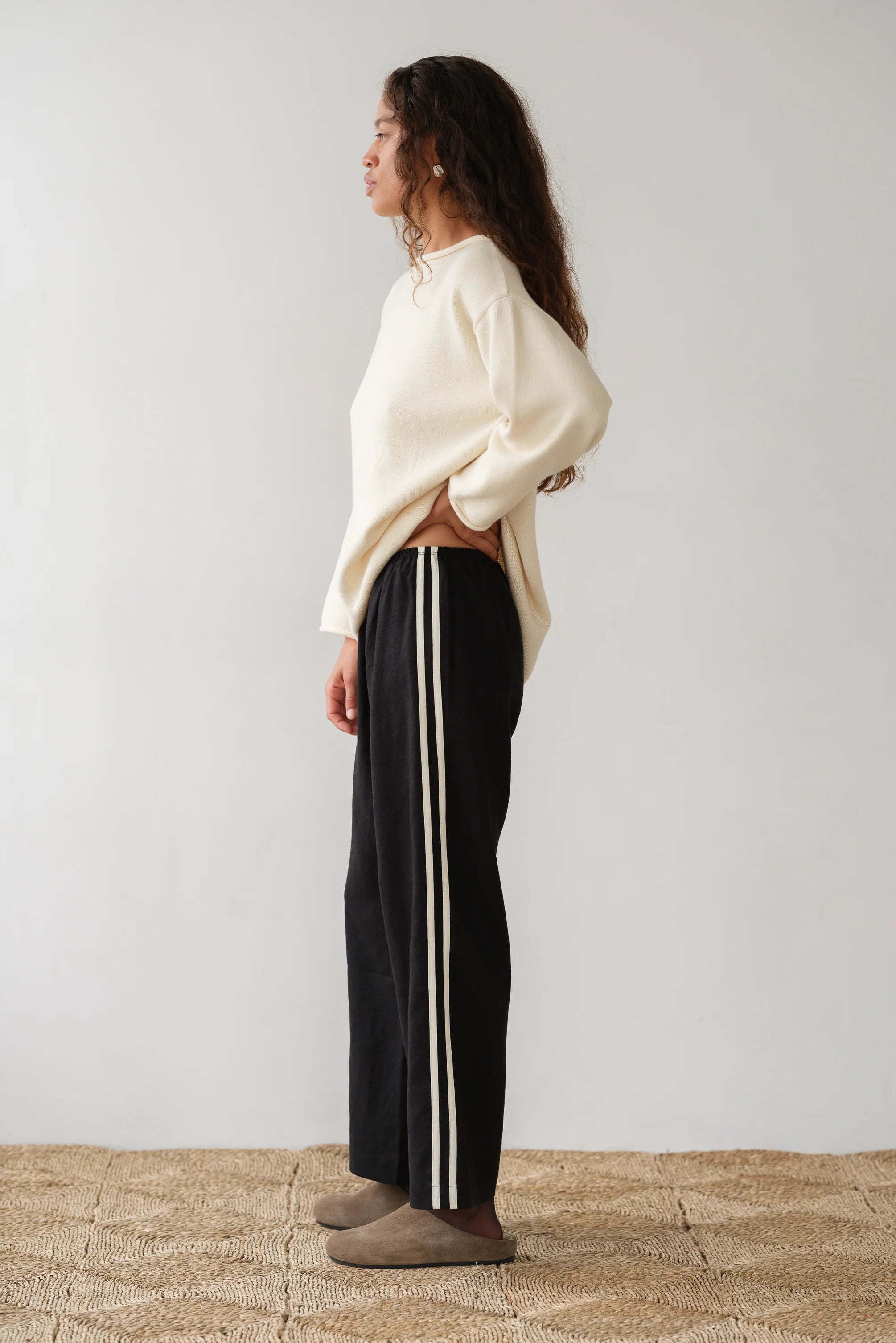 The Linen Crop Stripe pant