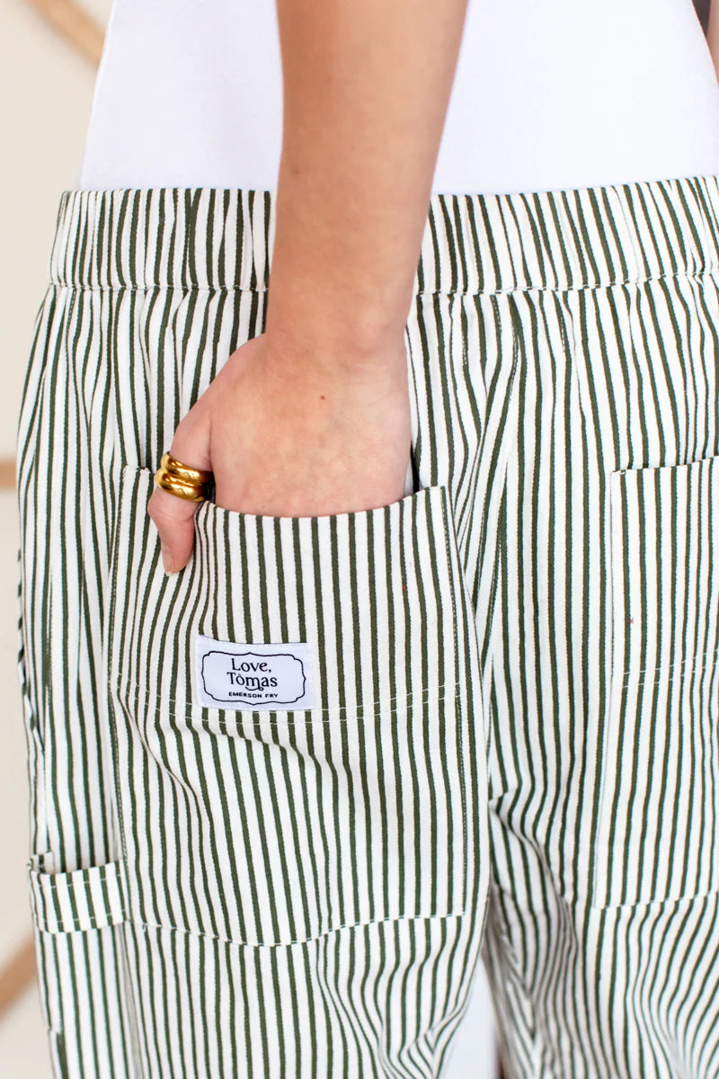 Family Cargo pant - moss stripe