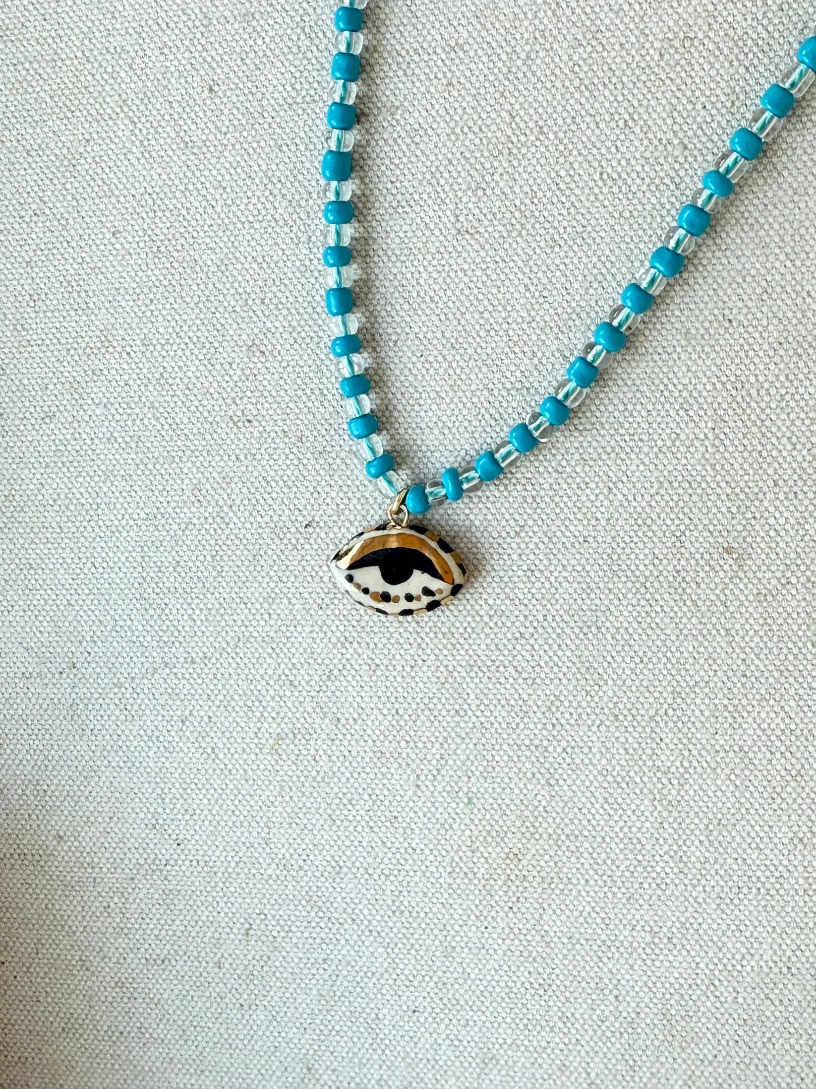 Not so Evil eye Beaded Necklace NEW COLORS