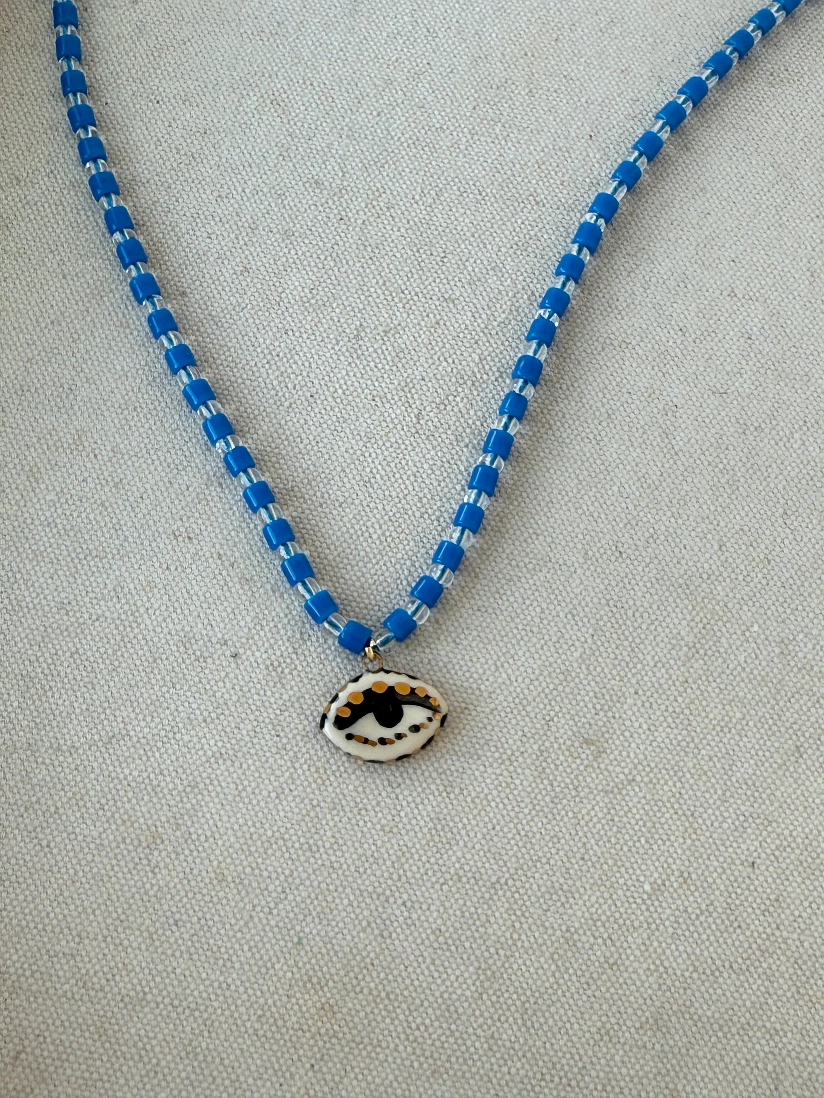 Not so Evil eye Beaded Necklace NEW COLORS