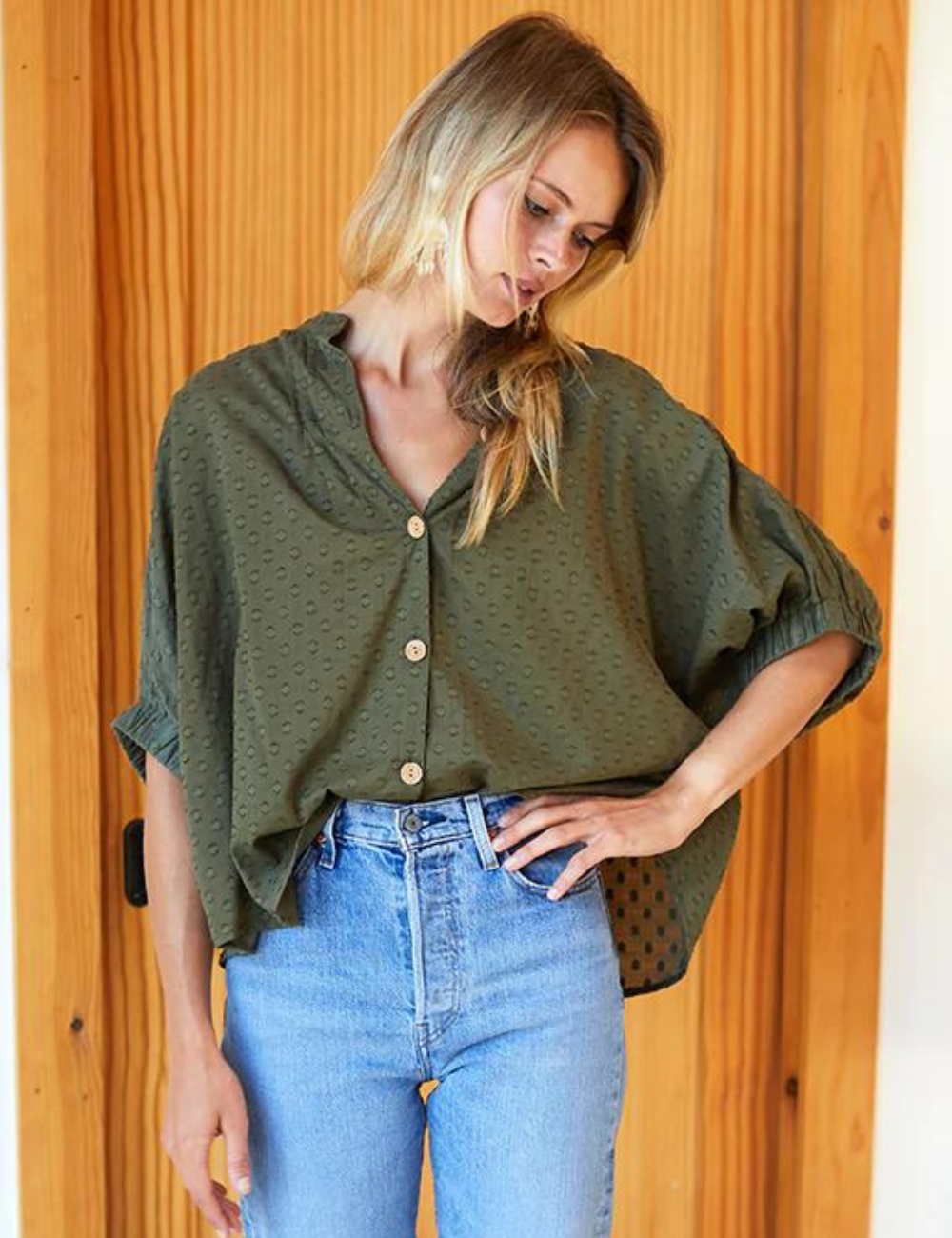 Mandarin collar top