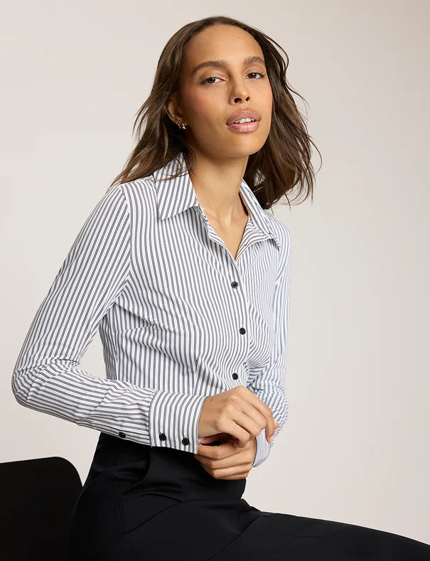 Stripe Button Down Bodysuit