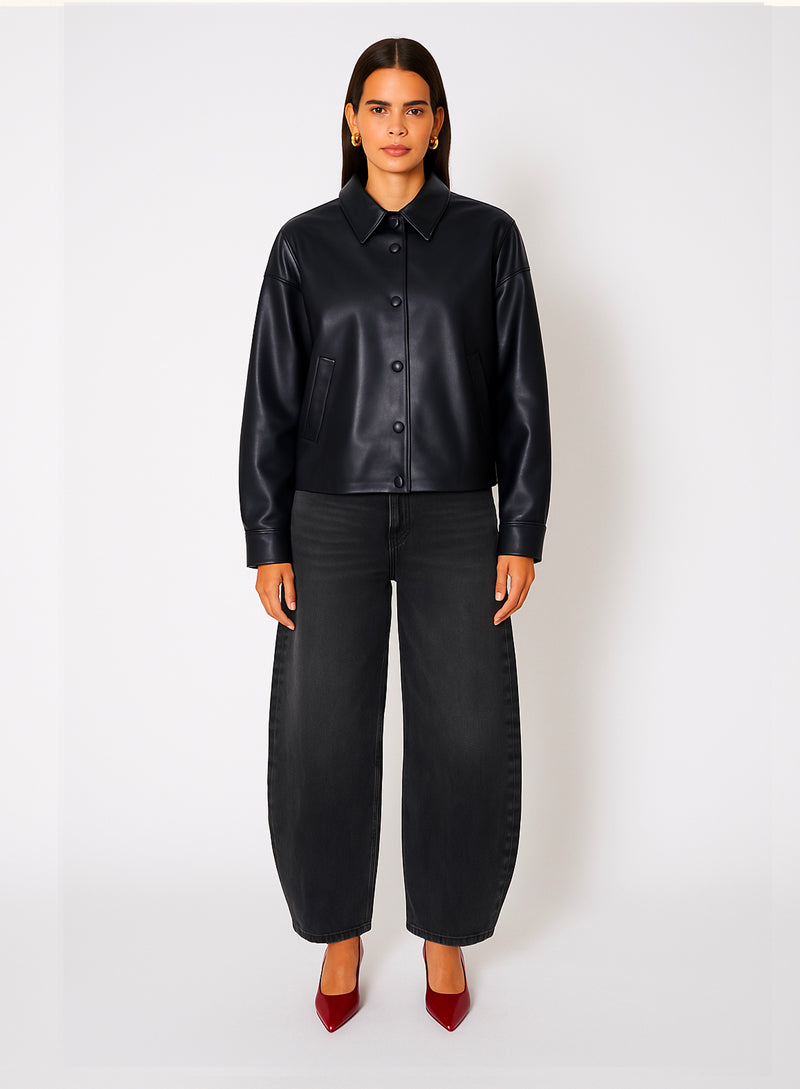 VESTE COURTE SIMILI CUIR
