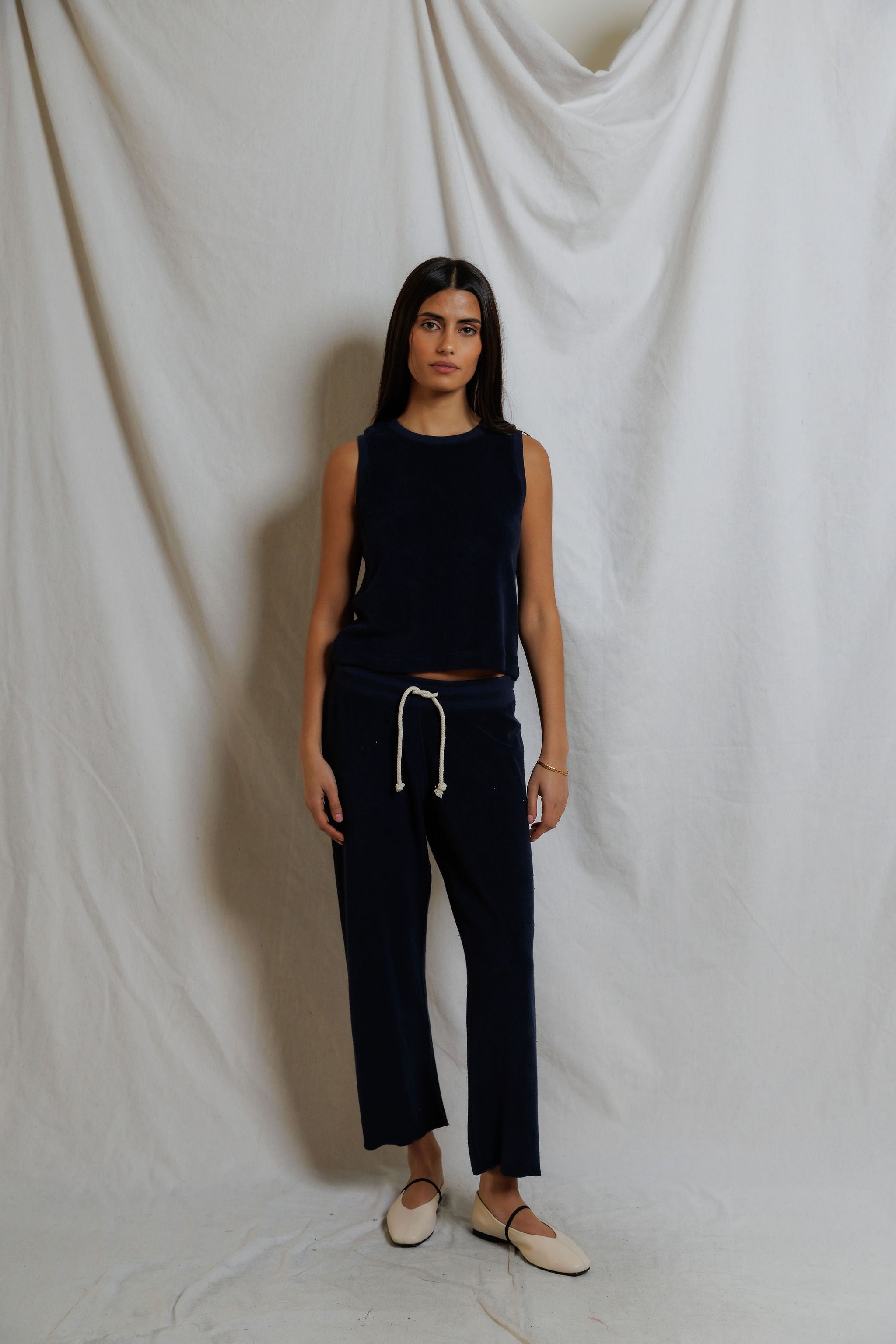 B128-Eliana - loop terry draw string pant 